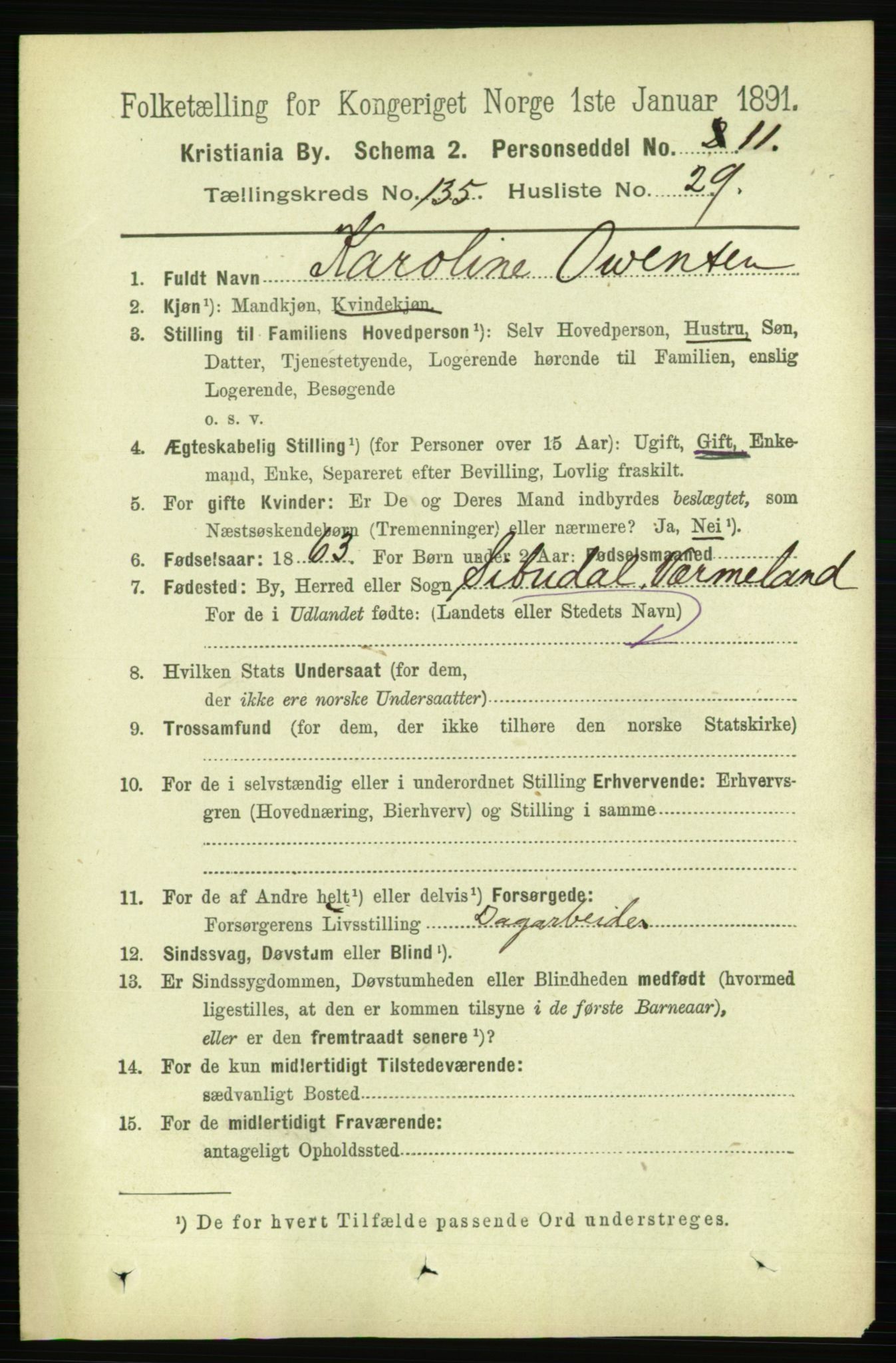 RA, 1891 census for 0301 Kristiania, 1891, p. 74912