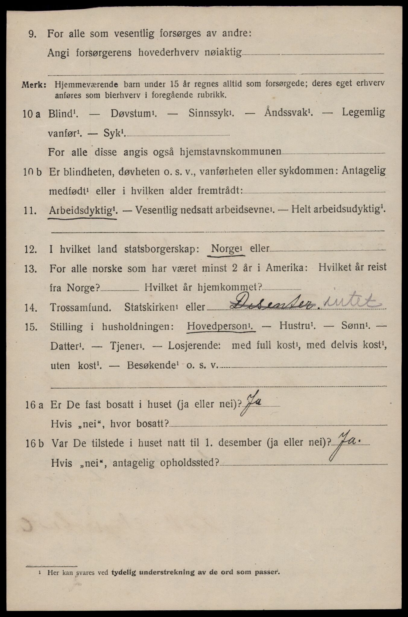 SAKO, 1920 census for Seljord, 1920, p. 3961