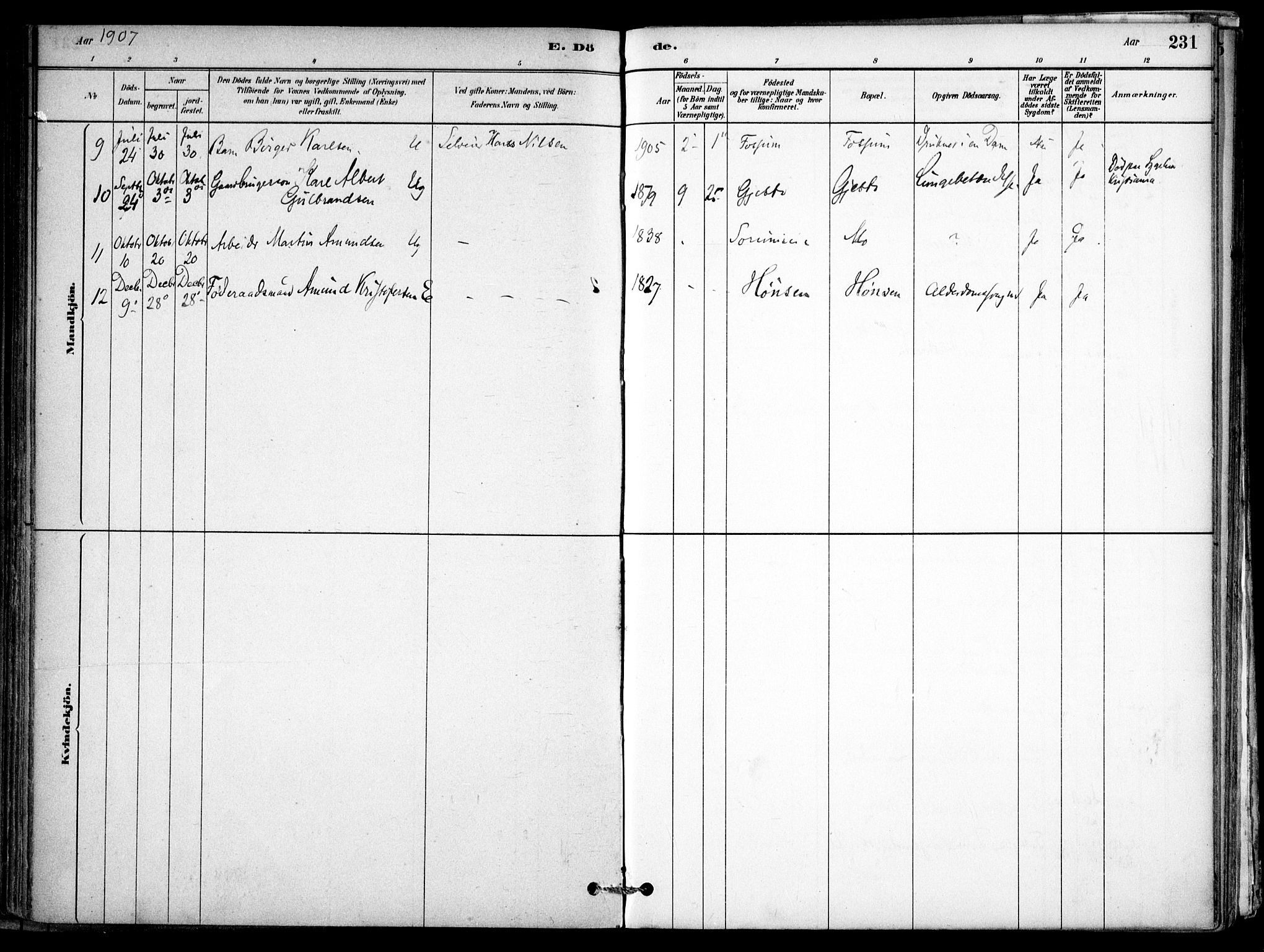 Gjerdrum prestekontor Kirkebøker, AV/SAO-A-10412b/F/Fb/L0001: Parish register (official) no. II 1, 1881-1921, p. 231