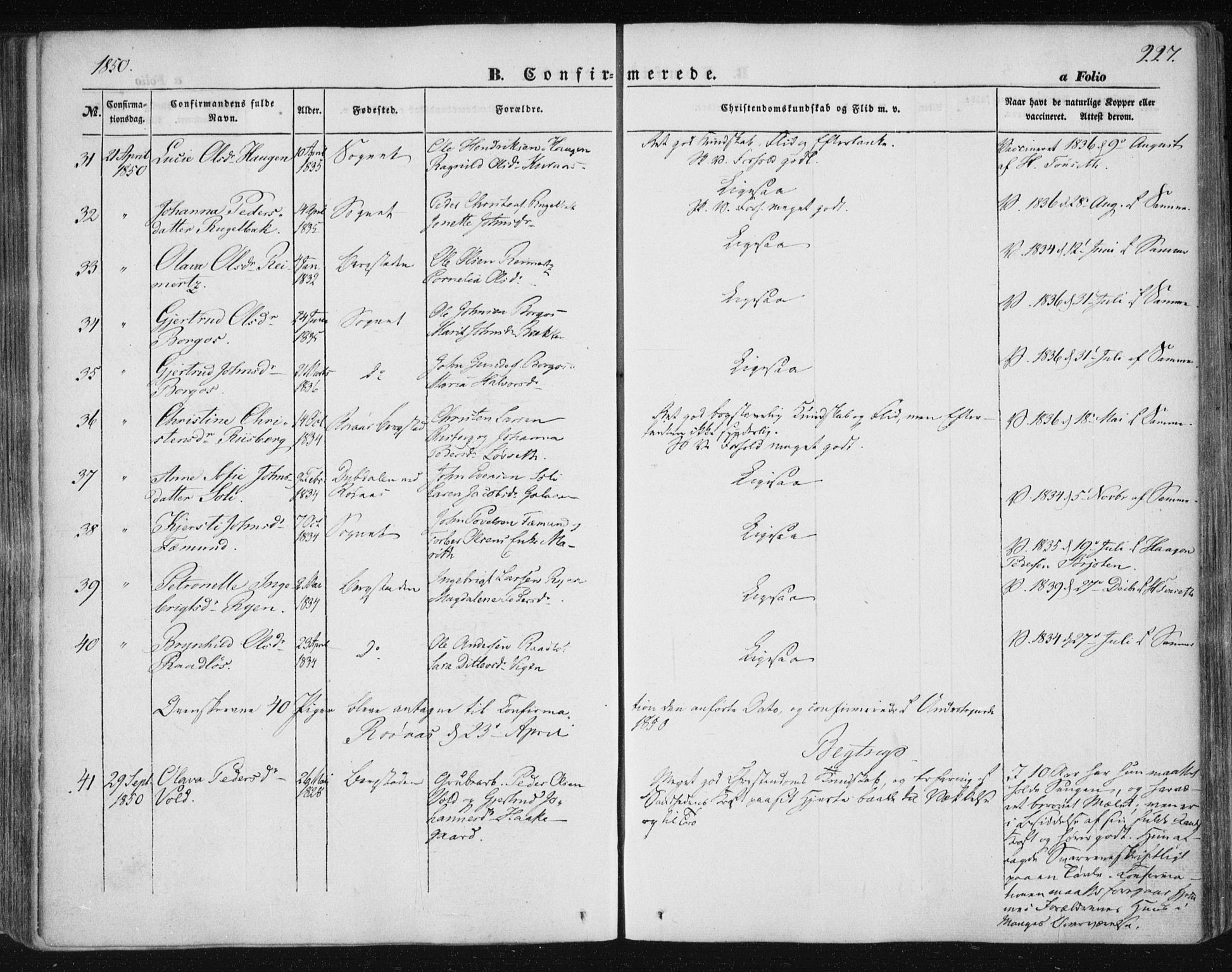 Ministerialprotokoller, klokkerbøker og fødselsregistre - Sør-Trøndelag, SAT/A-1456/681/L0931: Parish register (official) no. 681A09, 1845-1859, p. 227