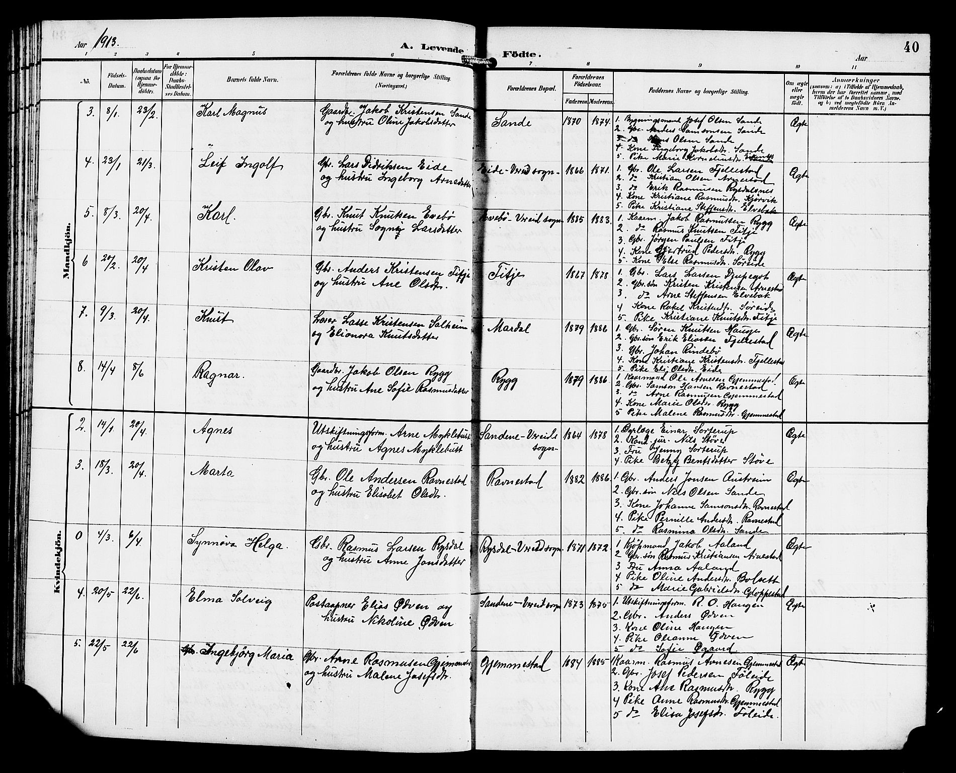 Gloppen sokneprestembete, SAB/A-80101/H/Hab/Habd/L0001: Parish register (copy) no. D 1, 1892-1921, p. 40