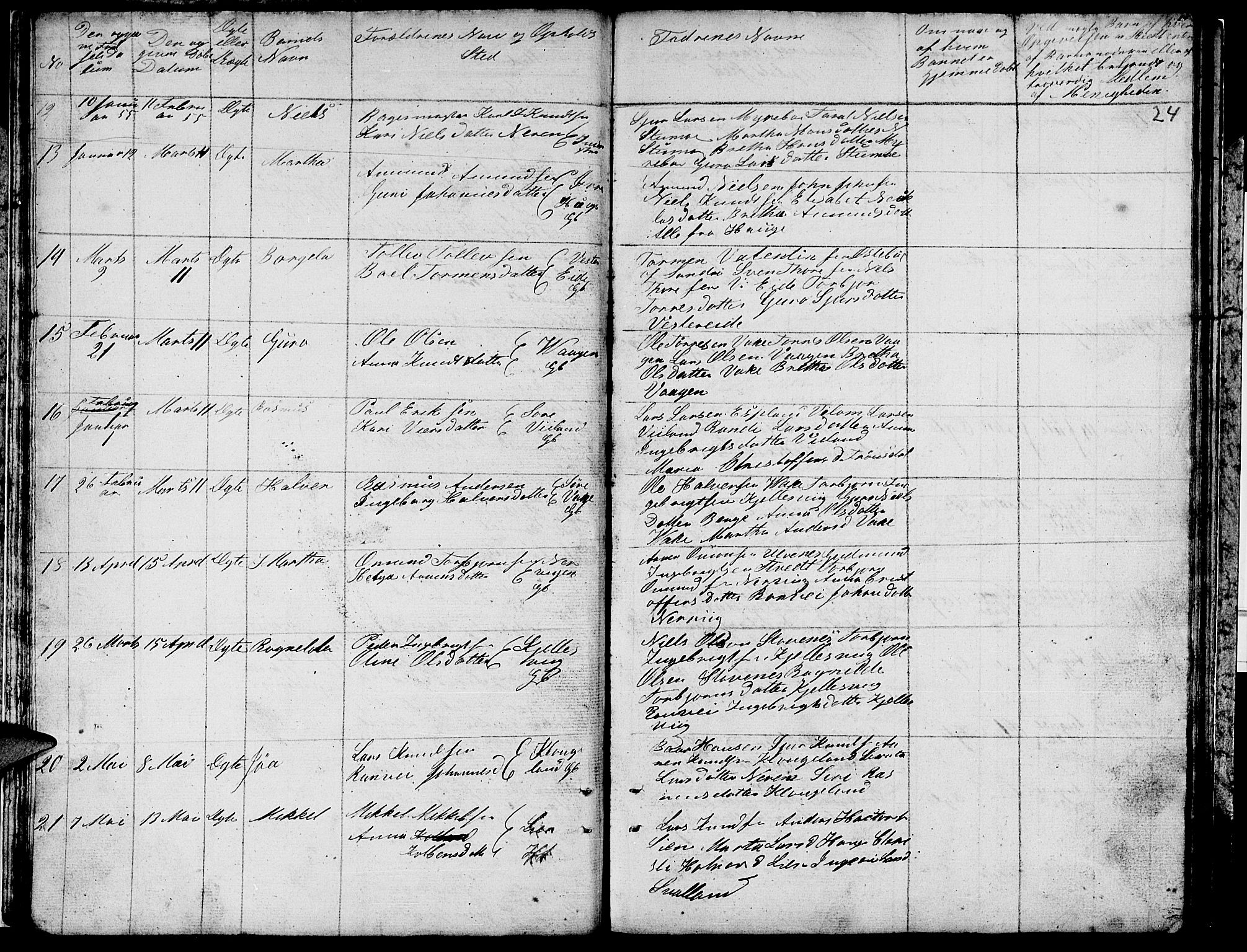 Ølen Sokneprestembete, SAB/A-79201/H/Hab: Parish register (copy) no. A 1, 1851-1863, p. 24