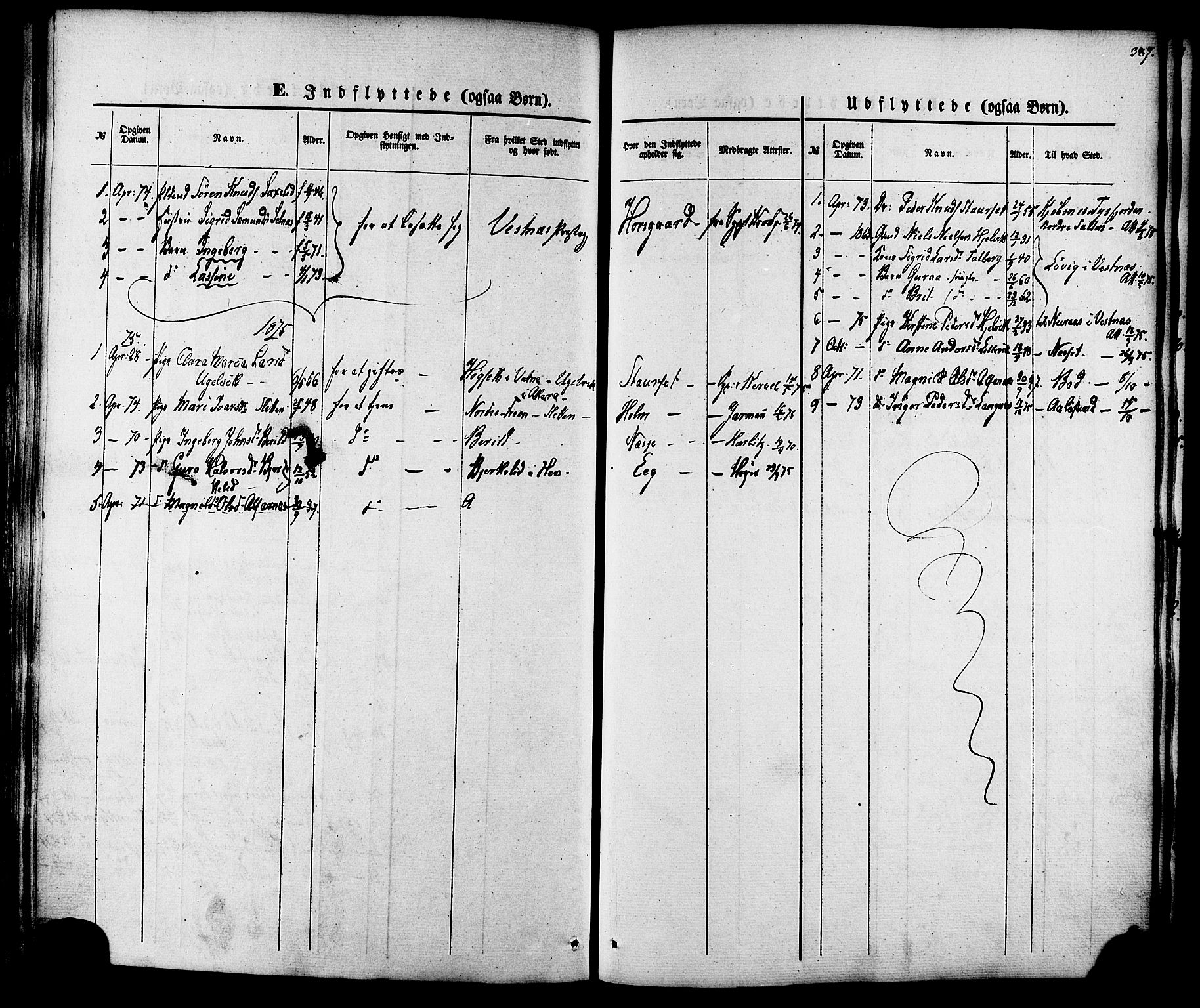 Ministerialprotokoller, klokkerbøker og fødselsregistre - Møre og Romsdal, SAT/A-1454/547/L0603: Parish register (official) no. 547A05, 1846-1877, p. 387