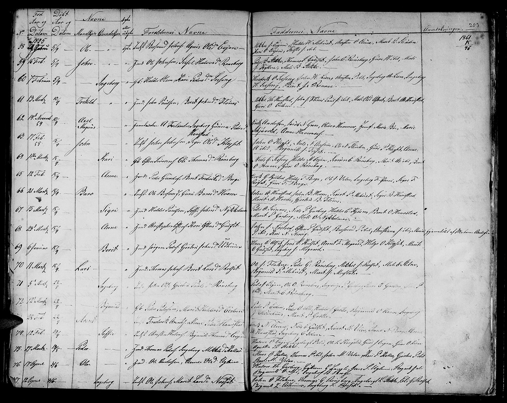 Ministerialprotokoller, klokkerbøker og fødselsregistre - Sør-Trøndelag, AV/SAT-A-1456/695/L1154: Parish register (copy) no. 695C05, 1842-1858, p. 203