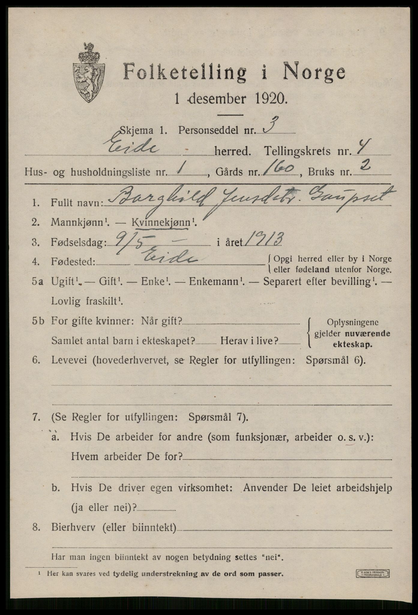 SAT, 1920 census for Eid (MR), 1920, p. 1918