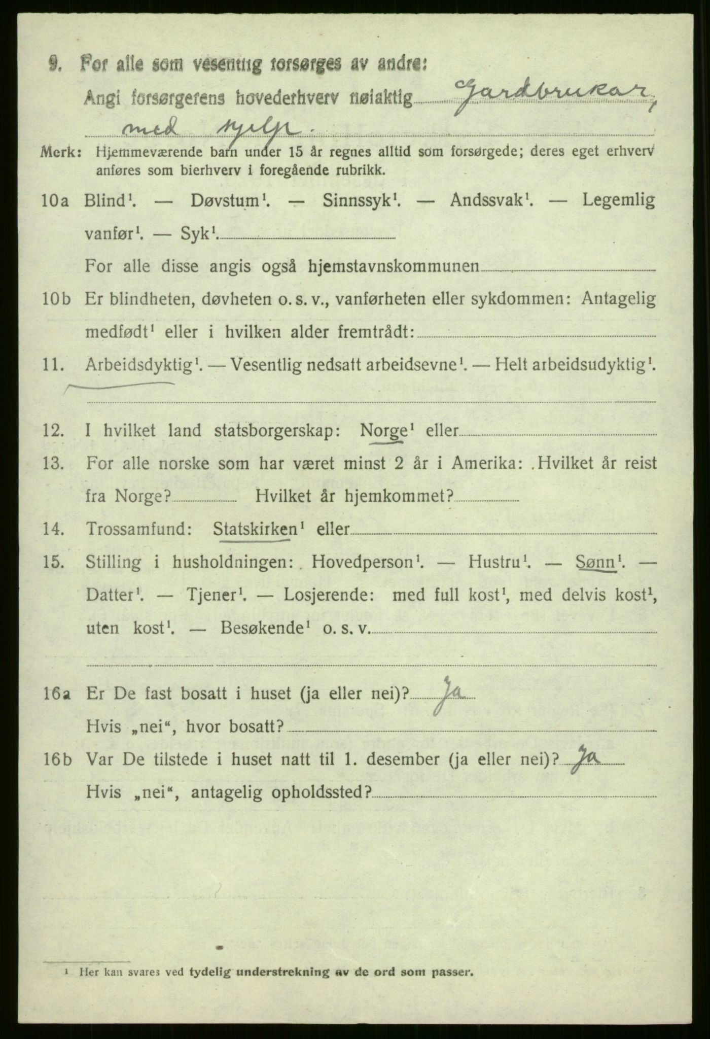 SAB, 1920 census for Evanger, 1920, p. 2472