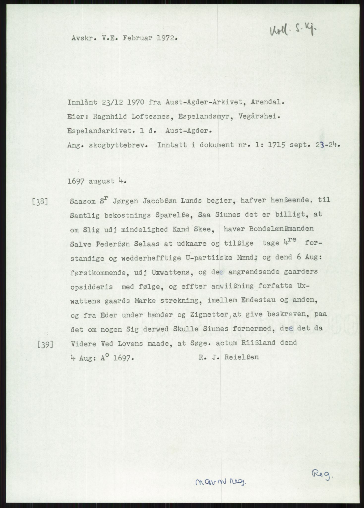 Samlinger til kildeutgivelse, Diplomavskriftsamlingen, AV/RA-EA-4053/H/Ha, p. 1849