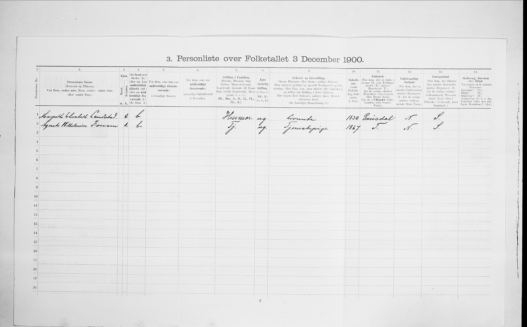 SAO, 1900 census for Kristiania, 1900, p. 97208