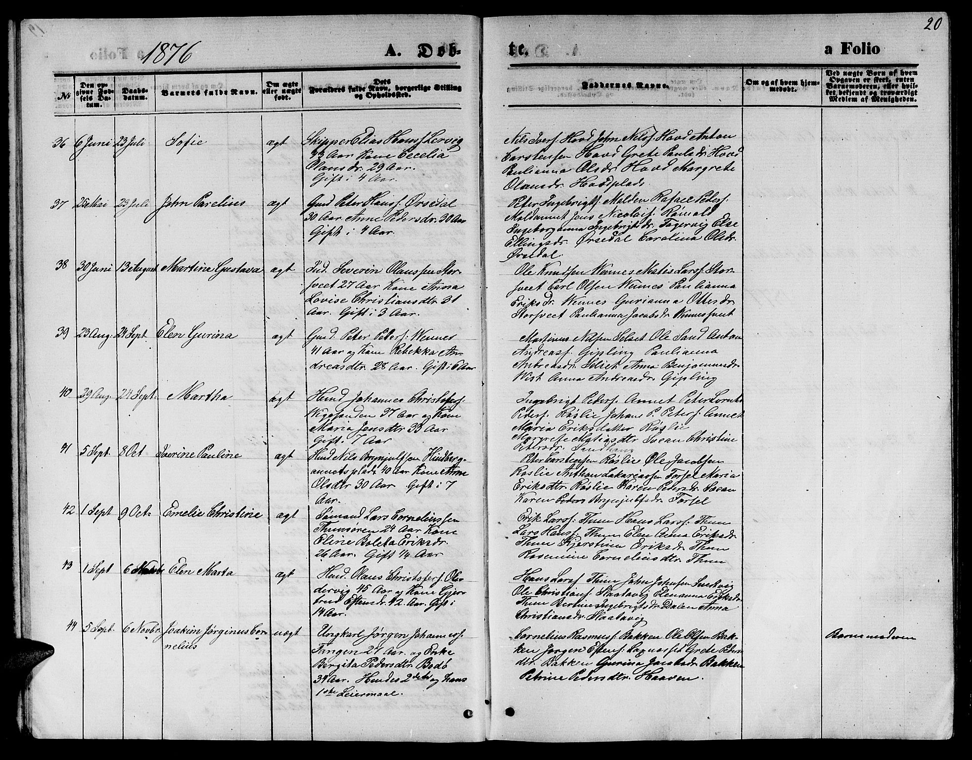 Ministerialprotokoller, klokkerbøker og fødselsregistre - Nord-Trøndelag, SAT/A-1458/744/L0422: Parish register (copy) no. 744C01, 1871-1885, p. 20