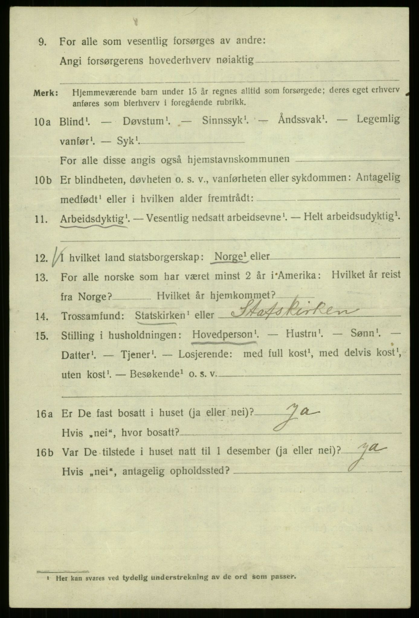 SAB, 1920 census for Bergen, 1920, p. 123696