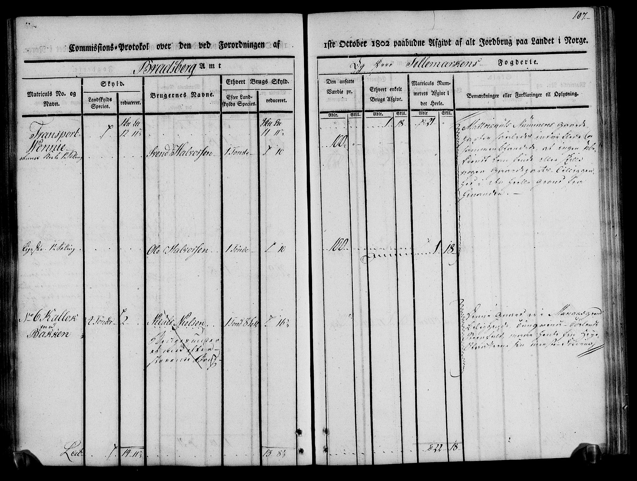 Rentekammeret inntil 1814, Realistisk ordnet avdeling, AV/RA-EA-4070/N/Ne/Nea/L0075: Øvre Telemarken fogderi. Kommisjonsprotokoll for fogderiets vestre del - Kviteseid, Vinje, Moland [):Fyresdal] og Lårdal prestegjeld., 1803, p. 107