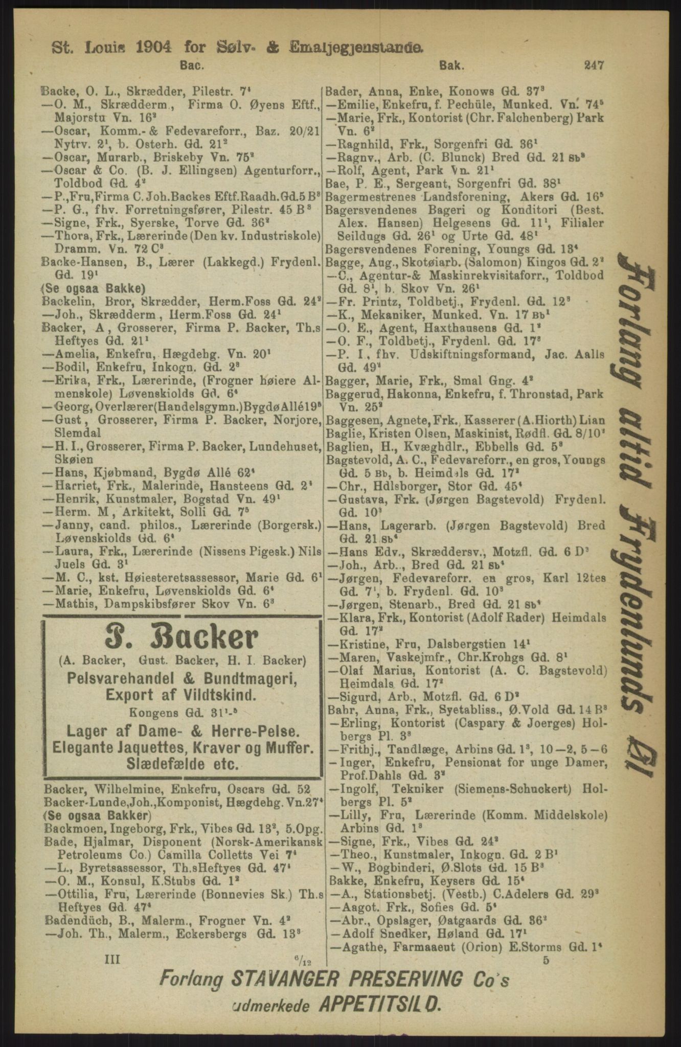 Kristiania/Oslo adressebok, PUBL/-, 1911, p. 247