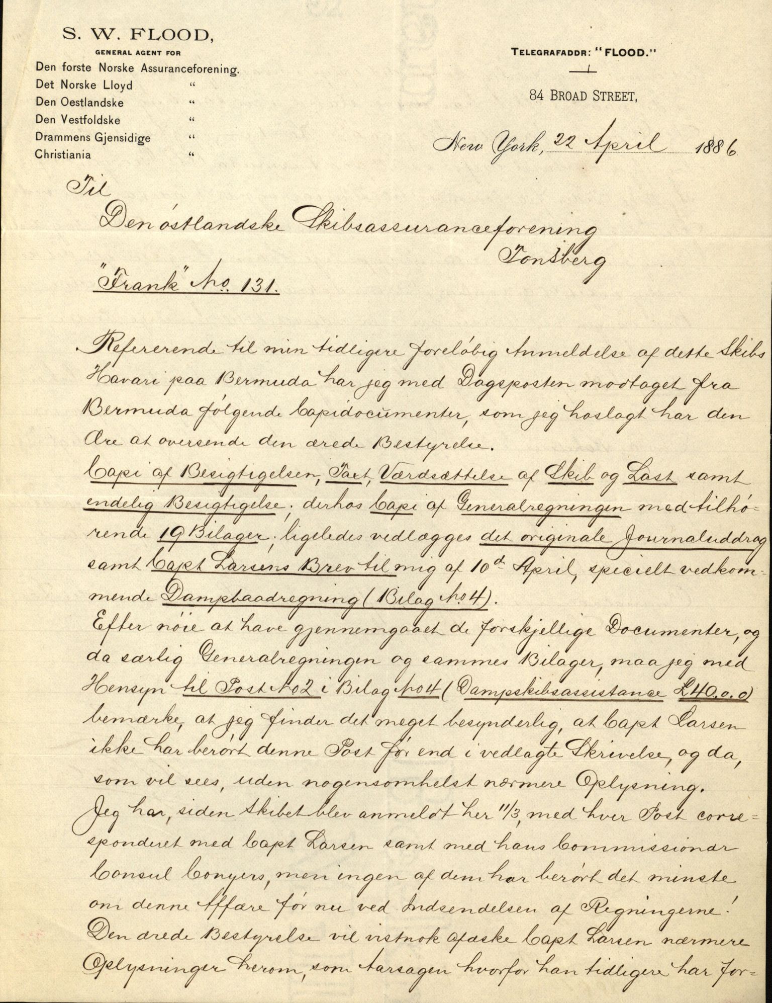 Pa 63 - Østlandske skibsassuranceforening, VEMU/A-1079/G/Ga/L0019/0002: Havaridokumenter / Seagull, Victoria, Freya, Ørnen, Frednæs, Frank, 1886, p. 112