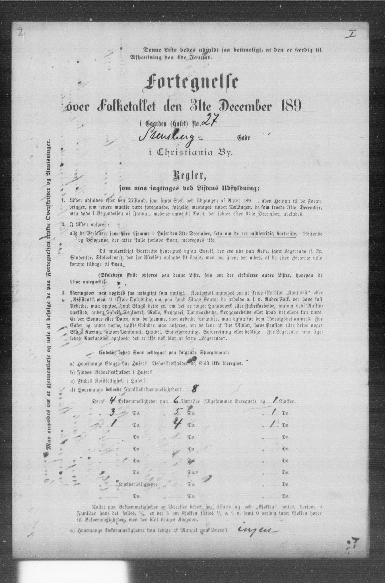 OBA, Municipal Census 1899 for Kristiania, 1899, p. 13099