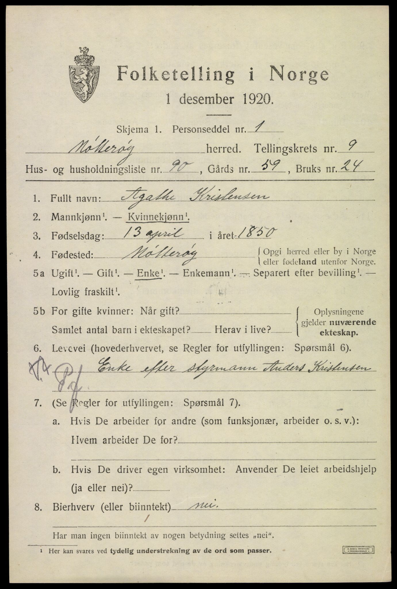 SAKO, 1920 census for Nøtterøy, 1920, p. 12301