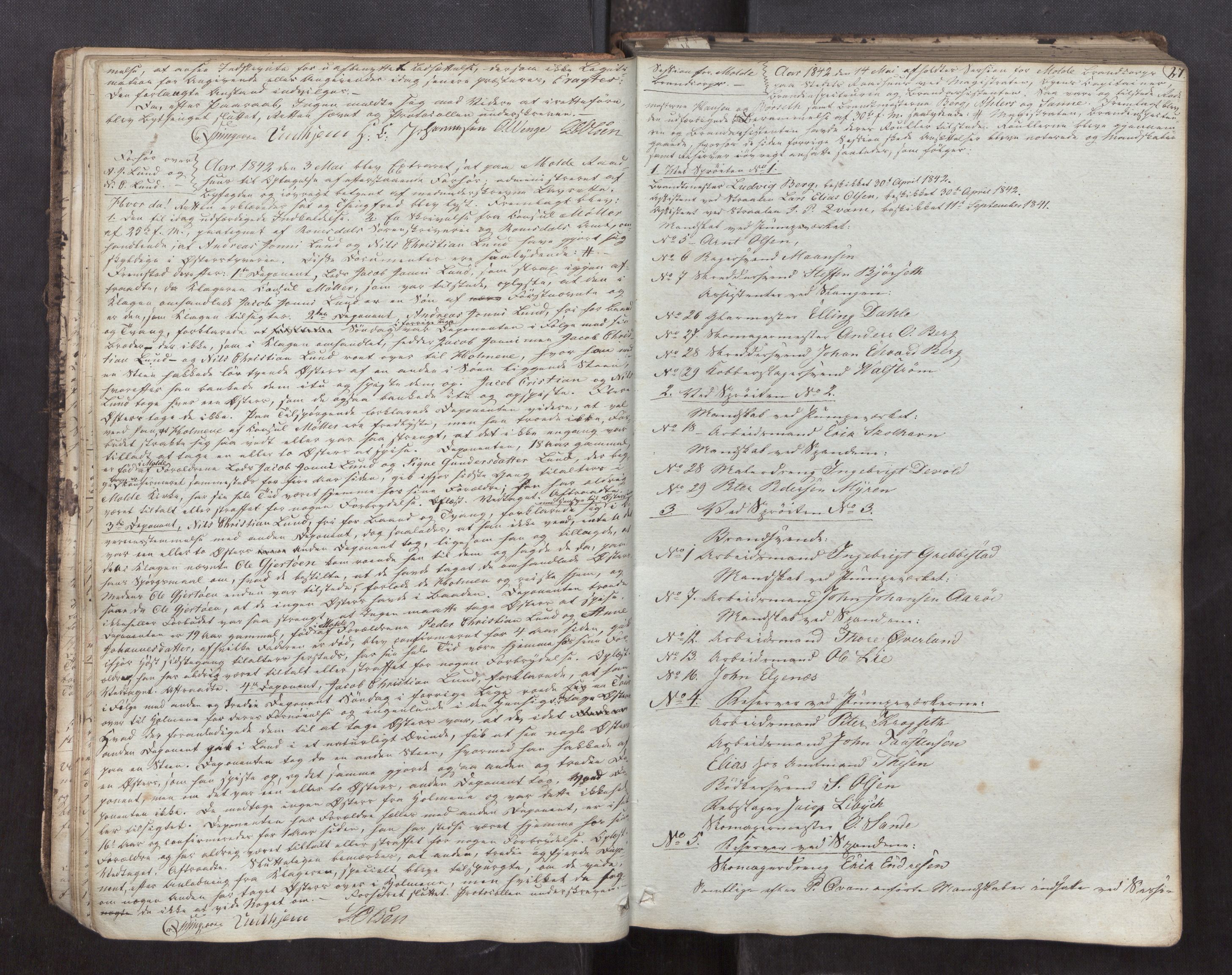 Molde byfogd, AV/SAT-A-0025/1/1A/L0004: Justisprotokoll, 1841-1846, p. 26b-27a