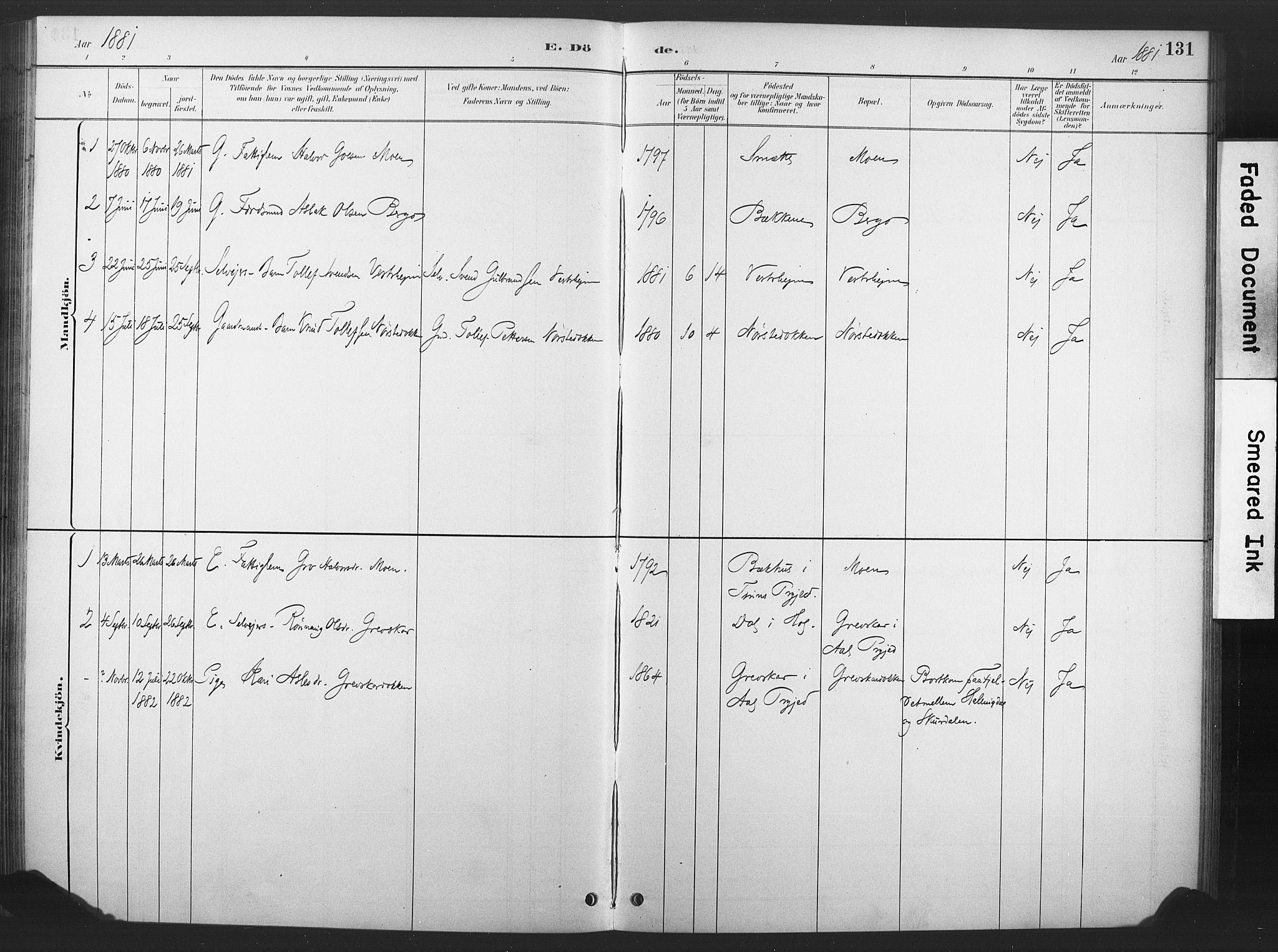 Nore kirkebøker, SAKO/A-238/F/Fd/L0001: Parish register (official) no. IV 1, 1878-1918, p. 131