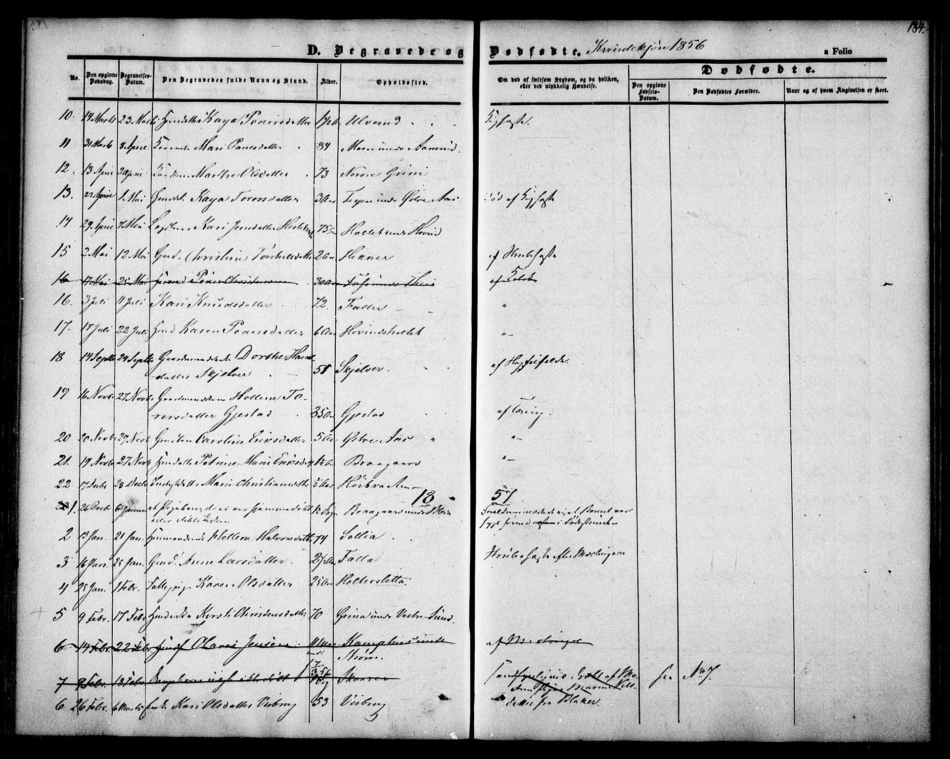 Fet prestekontor Kirkebøker, AV/SAO-A-10370a/F/Fa/L0010: Parish register (official) no. I 10, 1847-1859, p. 184