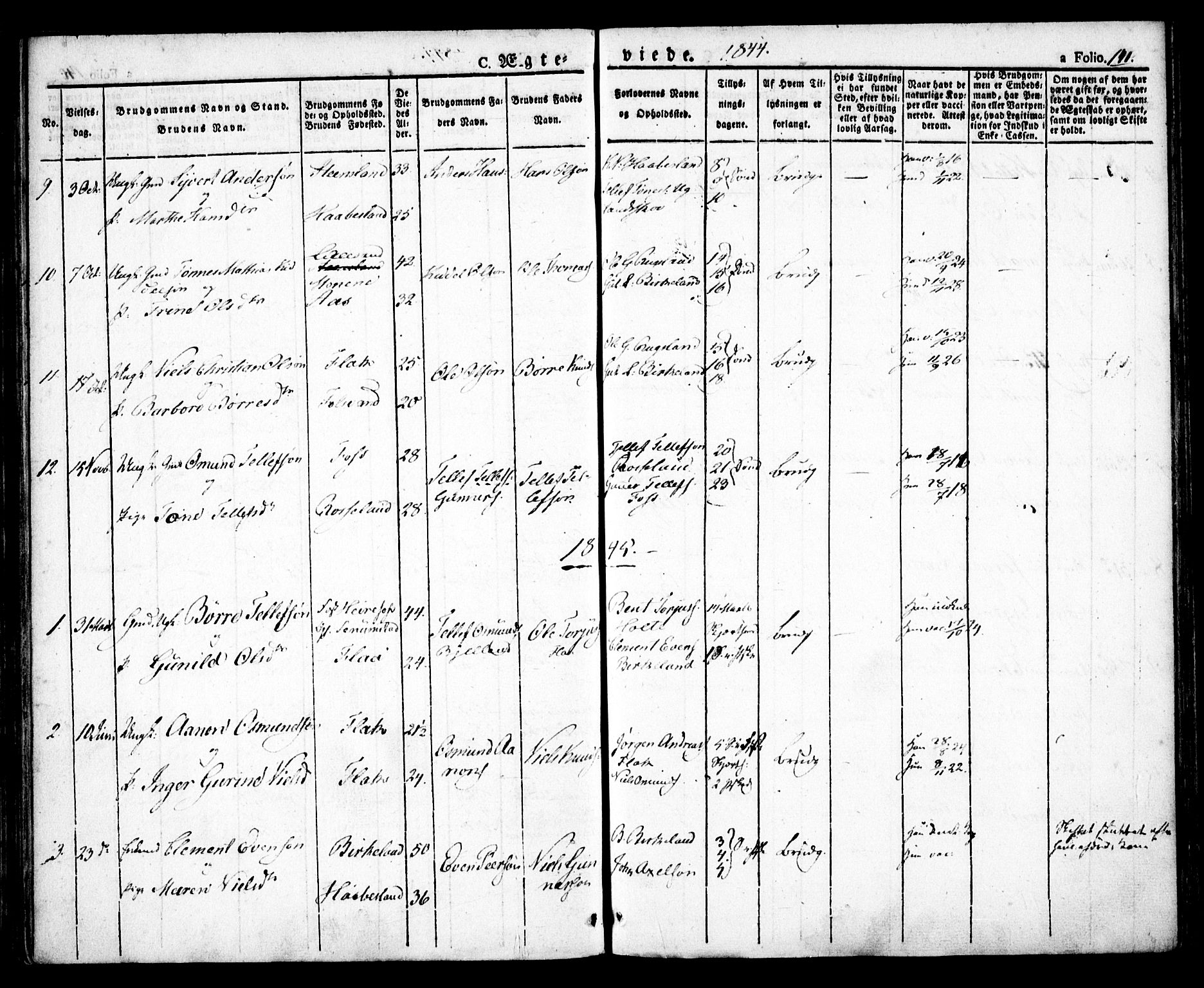 Birkenes sokneprestkontor, SAK/1111-0004/F/Fa/L0001: Parish register (official) no. A 1, 1829-1849, p. 141