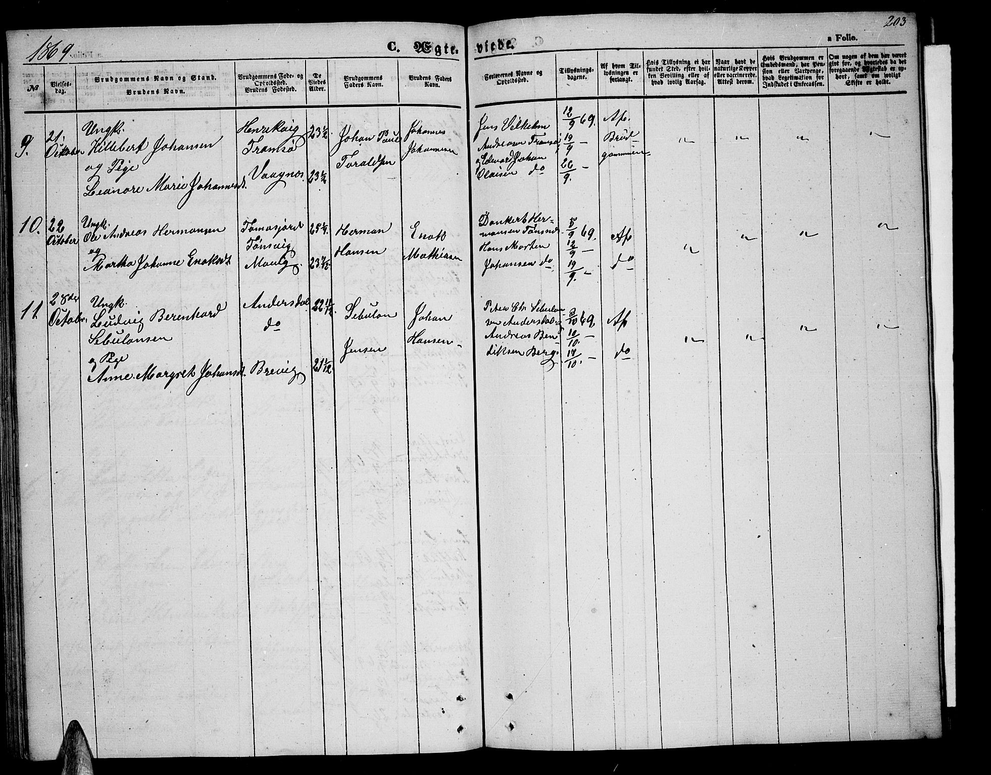 Tromsøysund sokneprestkontor, AV/SATØ-S-1304/G/Gb/L0001klokker: Parish register (copy) no. 1, 1857-1869, p. 203