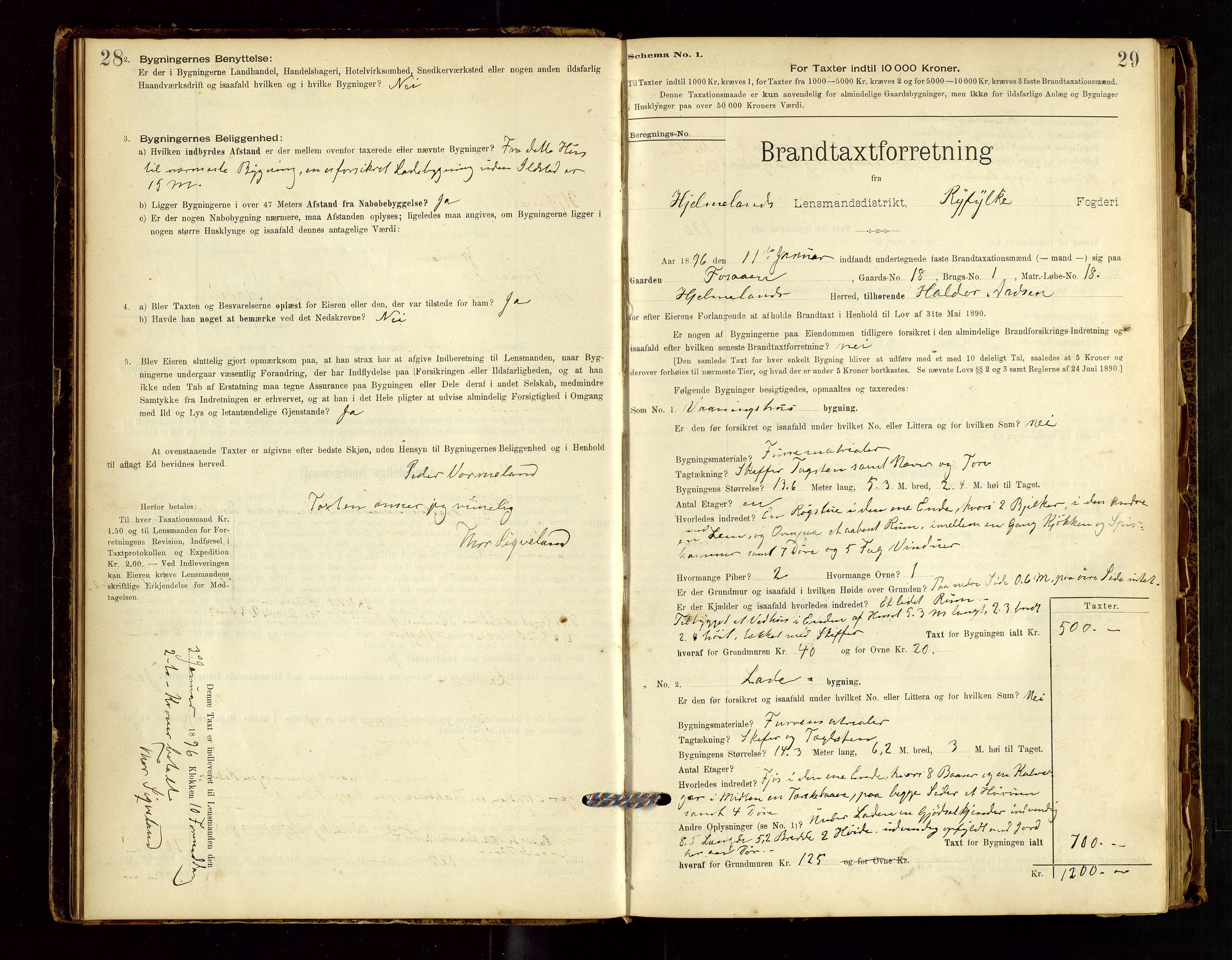 Hjelmeland lensmannskontor, AV/SAST-A-100439/Gob/L0001: "Brandtaxationsprotokol", 1895-1932, p. 28-29