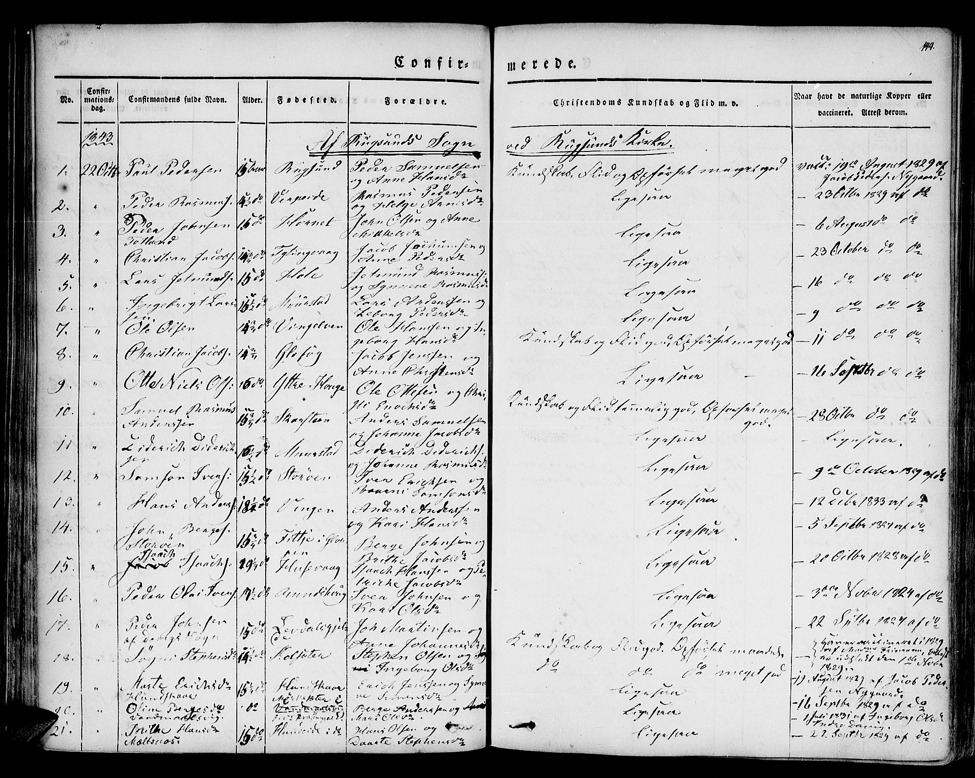 Davik sokneprestembete, AV/SAB-A-79701/H/Haa/Haaa/L0004: Parish register (official) no. A 4, 1830-1849, p. 144