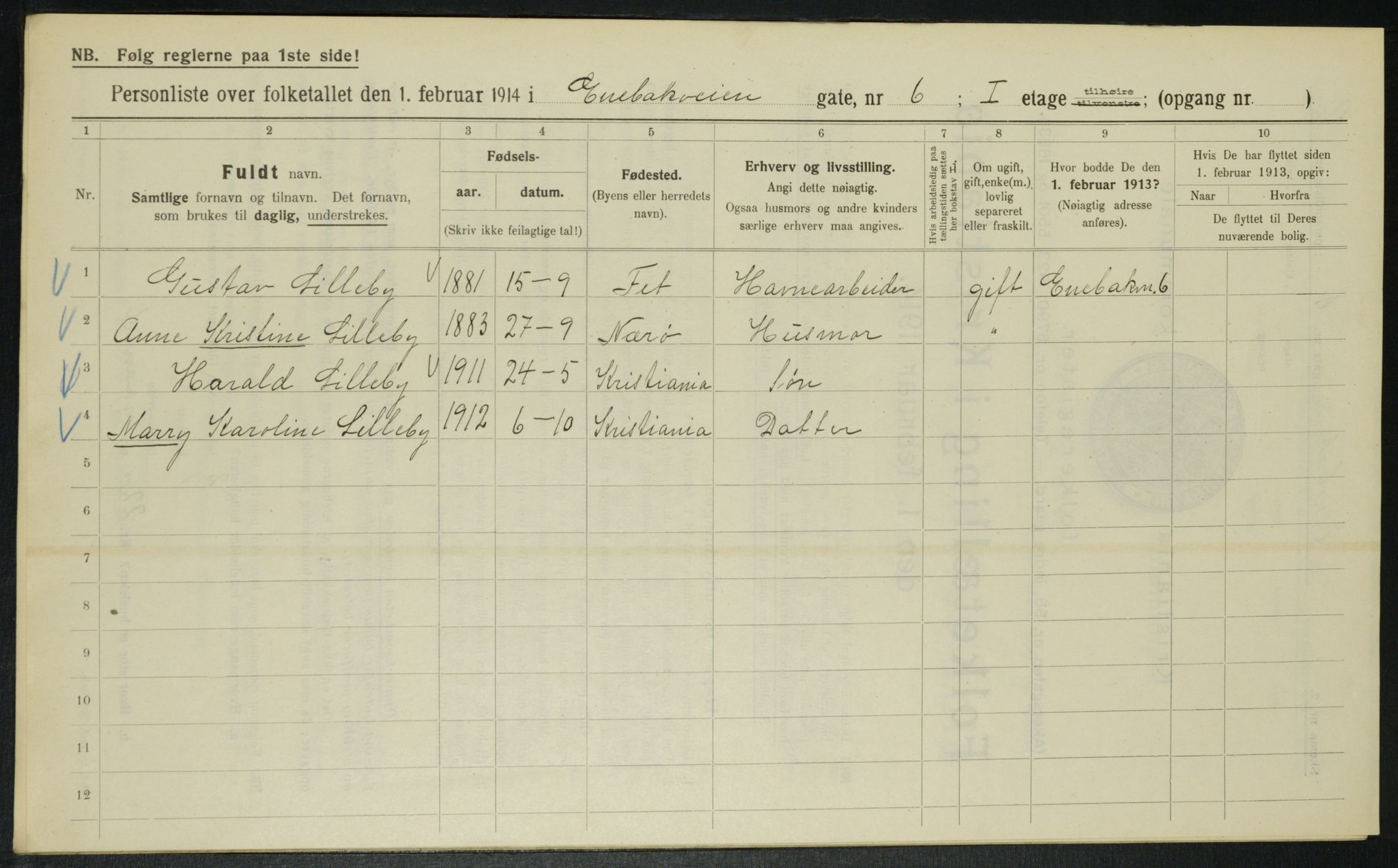 OBA, Municipal Census 1914 for Kristiania, 1914, p. 21194