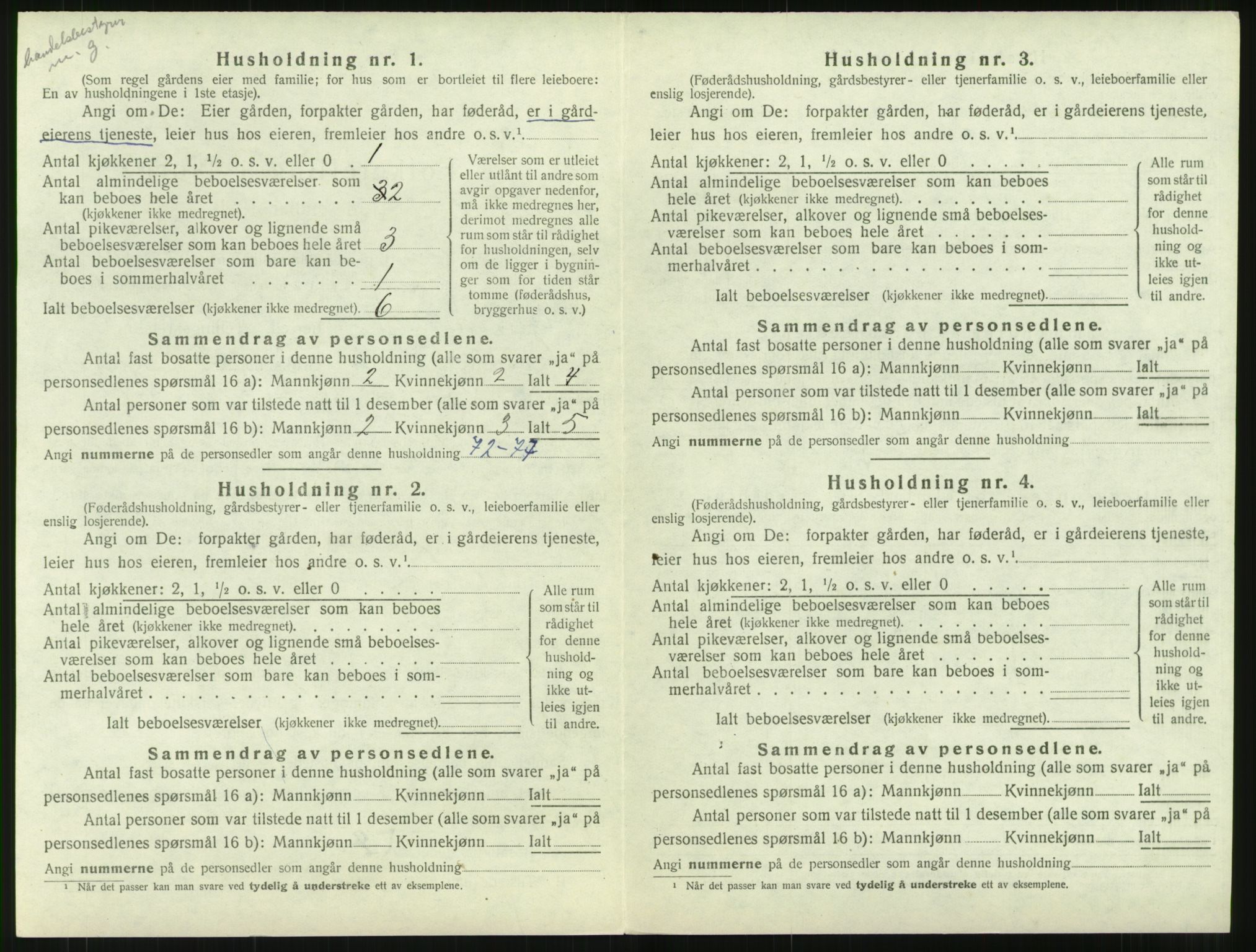 SAT, 1920 census for Hustad, 1920, p. 632