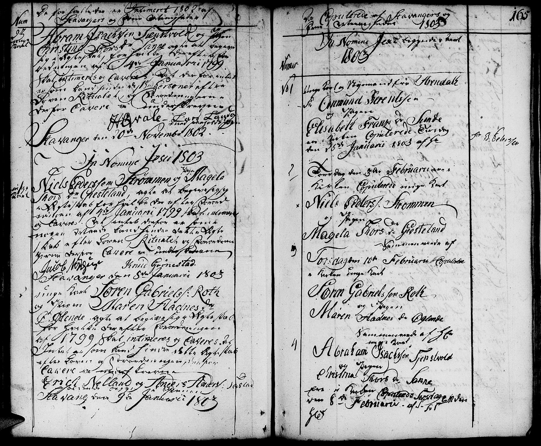 Domkirken sokneprestkontor, SAST/A-101812/001/30/30BA/L0006: Parish register (official) no. A 6, 1783-1815, p. 165