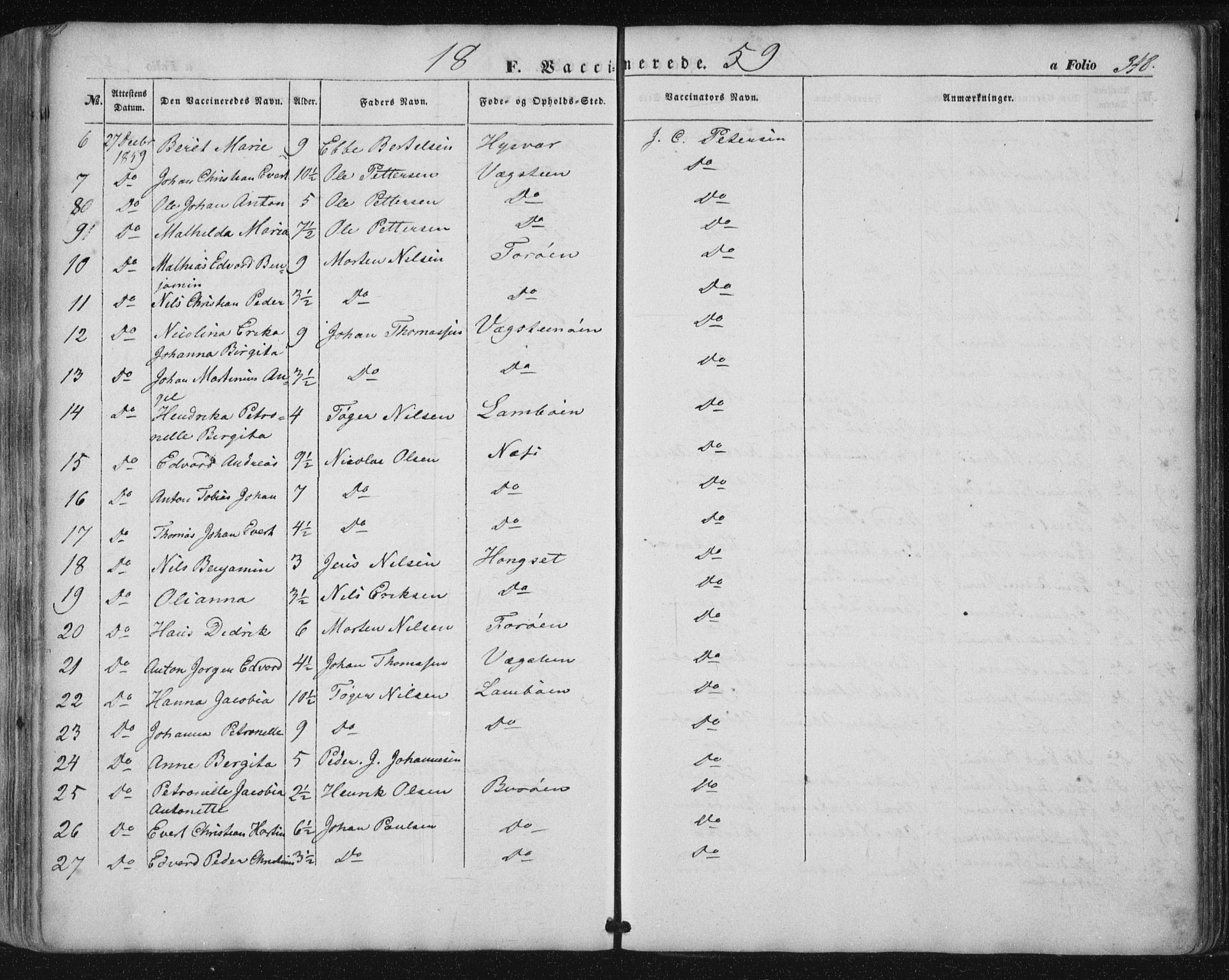 Ministerialprotokoller, klokkerbøker og fødselsregistre - Nordland, AV/SAT-A-1459/816/L0240: Parish register (official) no. 816A06, 1846-1870, p. 348