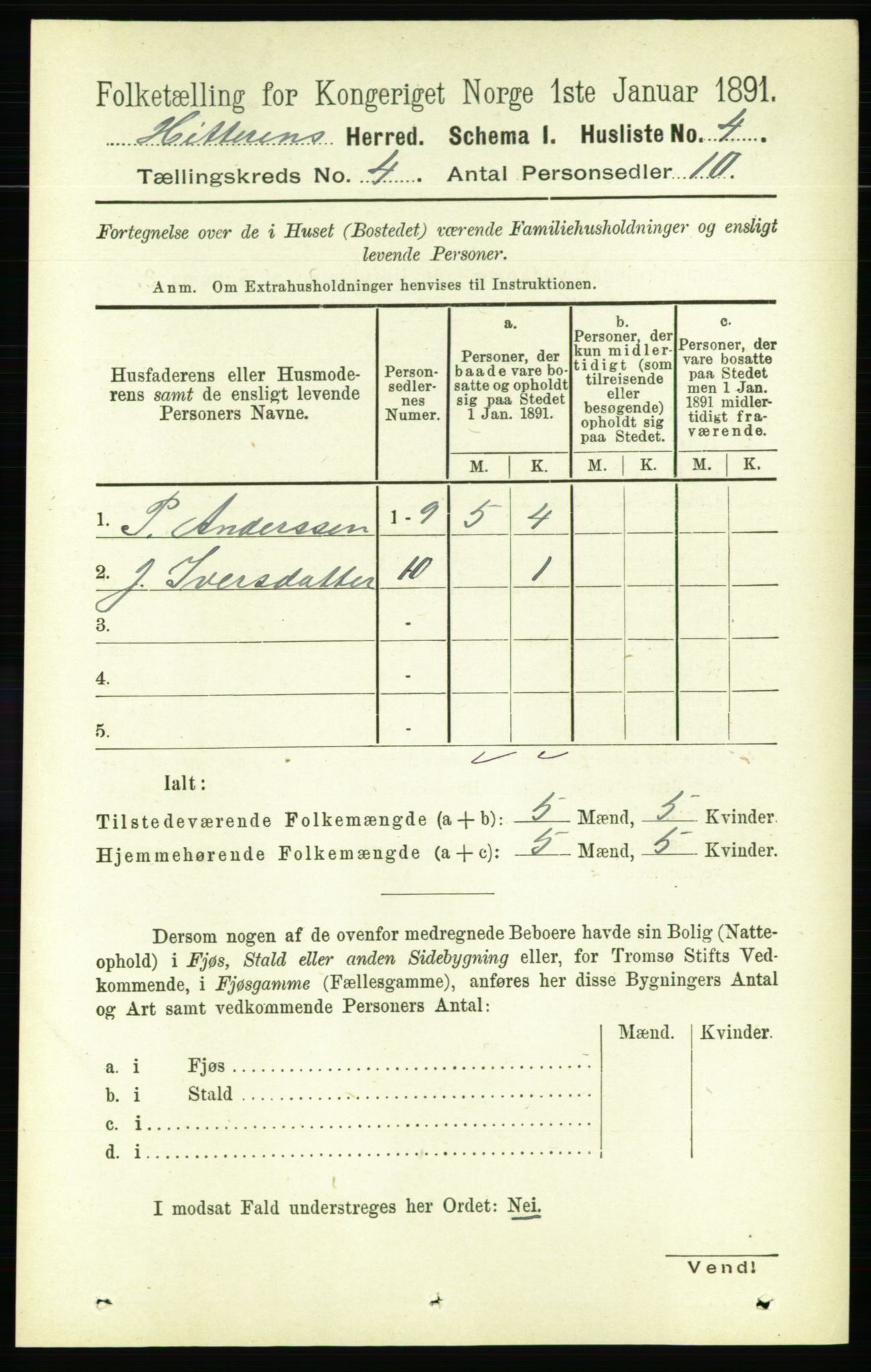 RA, 1891 census for 1617 Hitra, 1891, p. 724