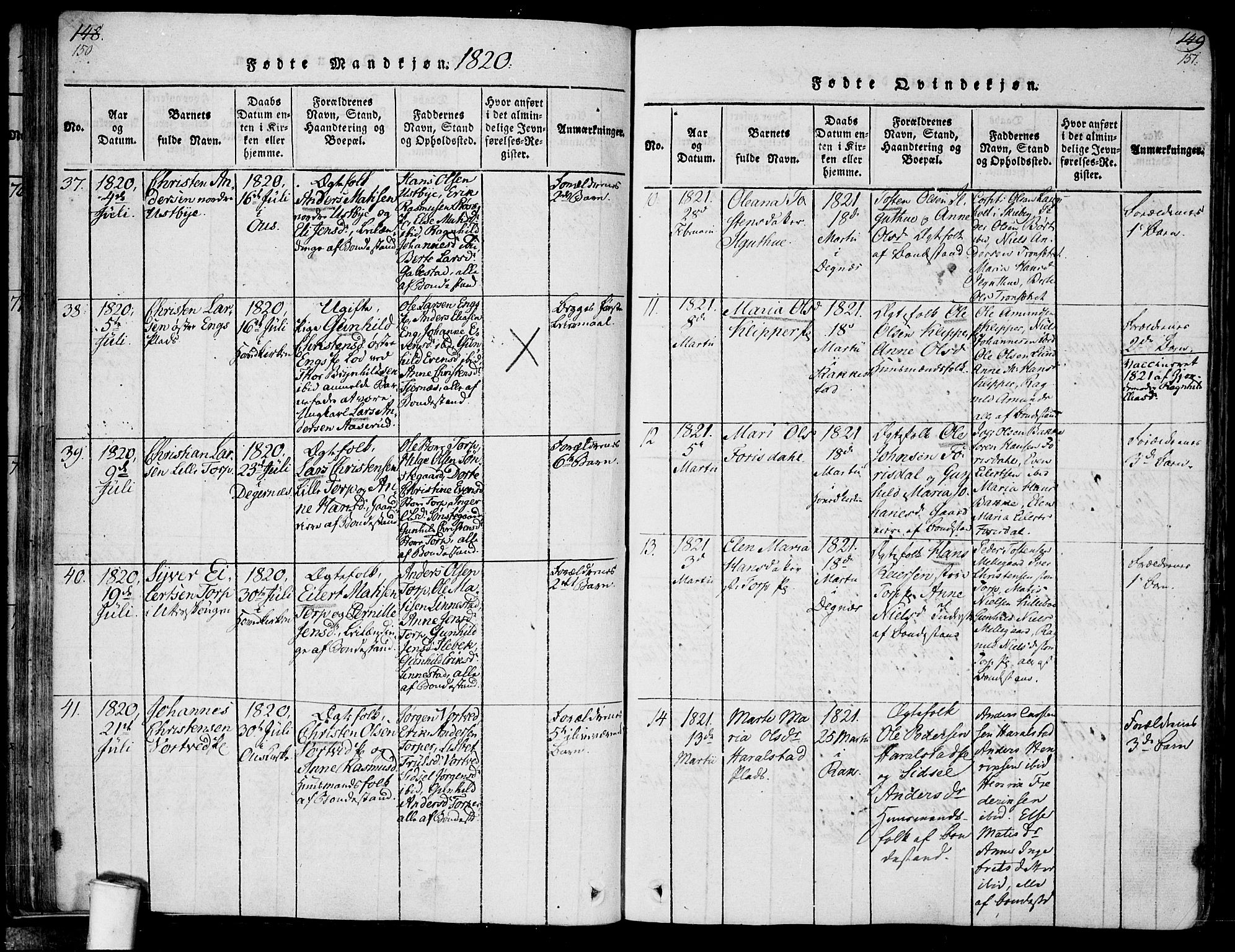 Rakkestad prestekontor Kirkebøker, AV/SAO-A-2008/F/Fa/L0006: Parish register (official) no. I 6, 1814-1824, p. 150-151