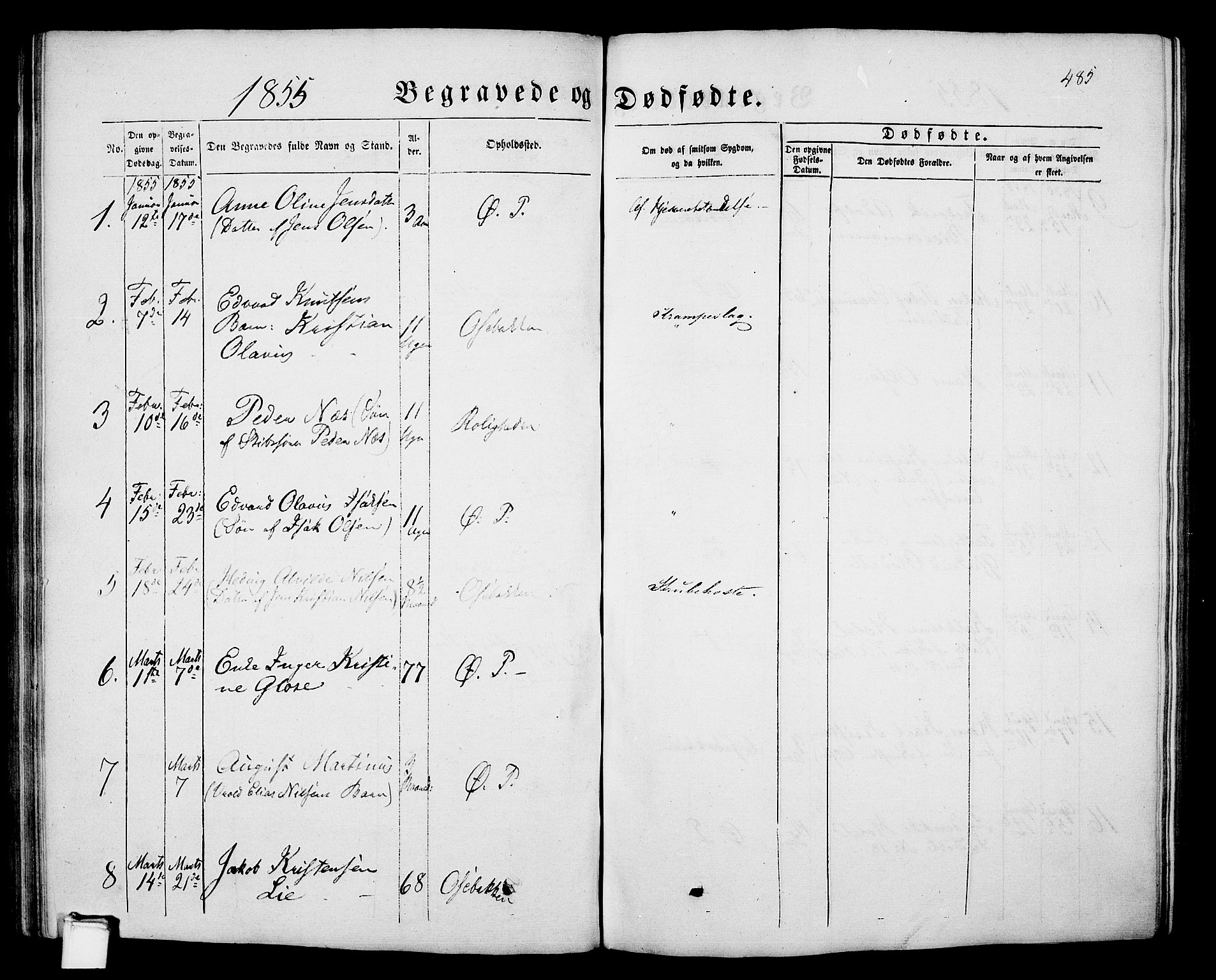 Porsgrunn kirkebøker , SAKO/A-104/G/Gb/L0004: Parish register (copy) no. II 4, 1853-1882, p. 485
