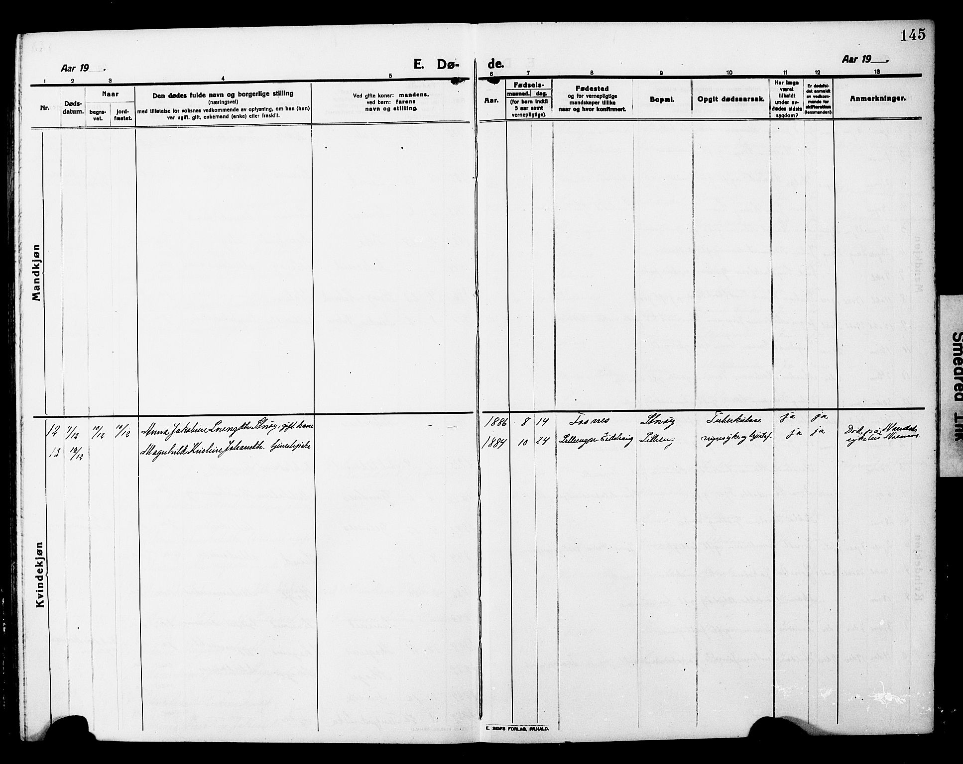 Ministerialprotokoller, klokkerbøker og fødselsregistre - Nord-Trøndelag, AV/SAT-A-1458/780/L0653: Parish register (copy) no. 780C05, 1911-1927, p. 145