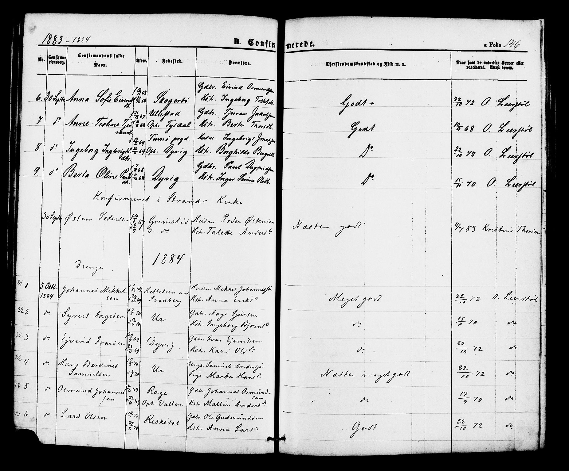 Hjelmeland sokneprestkontor, AV/SAST-A-101843/01/IV/L0012: Parish register (official) no. A 12, 1862-1886, p. 146