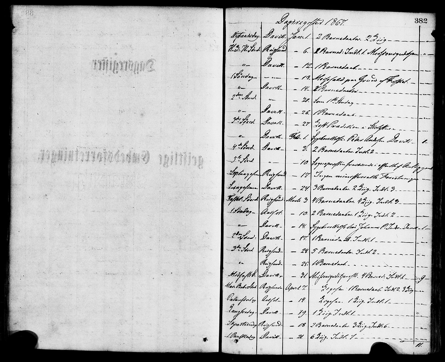 Davik sokneprestembete, AV/SAB-A-79701/H/Haa/Haaa/L0006: Parish register (official) no. A 6, 1867-1881, p. 382