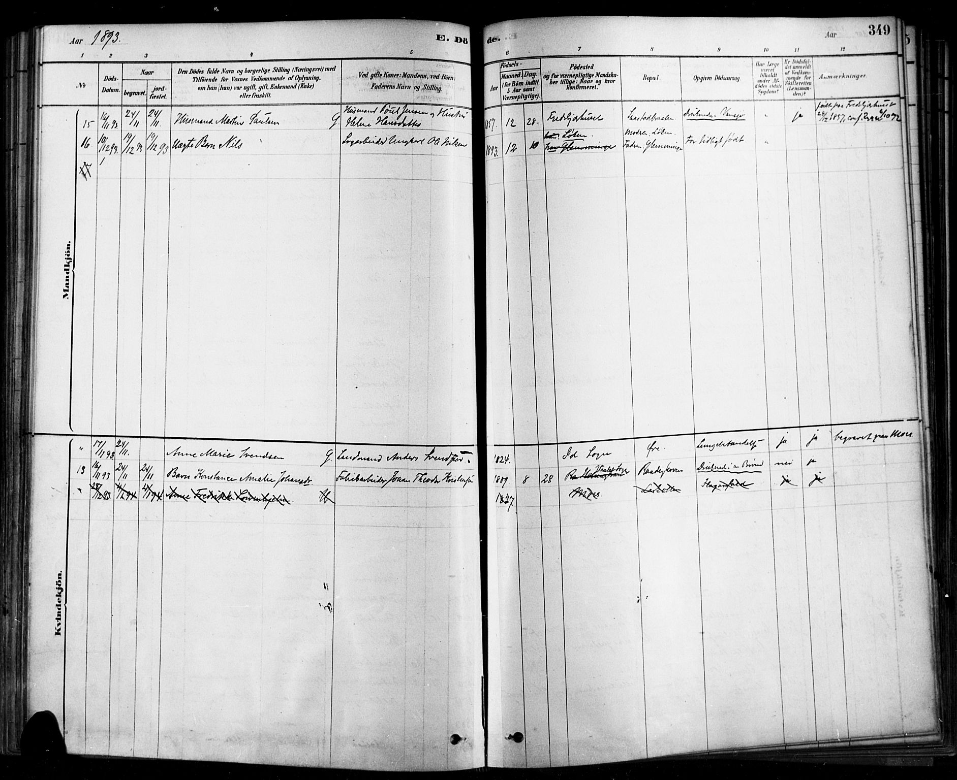 Rygge prestekontor Kirkebøker, SAO/A-10084b/F/Fa/L0007: Parish register (official) no. 7, 1878-1904, p. 349