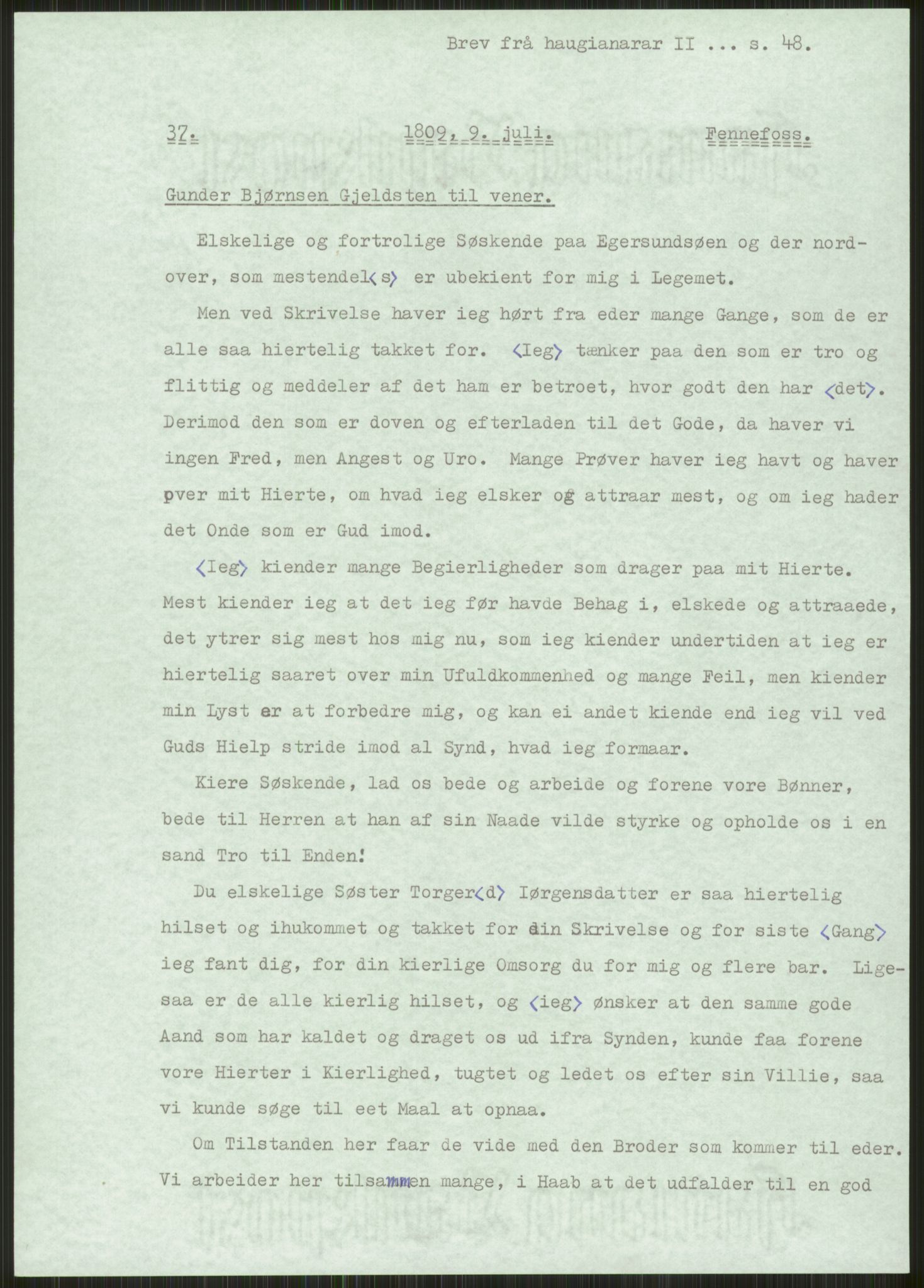 Samlinger til kildeutgivelse, Haugianerbrev, AV/RA-EA-6834/F/L0002: Haugianerbrev II: 1805-1821, 1805-1821, p. 48