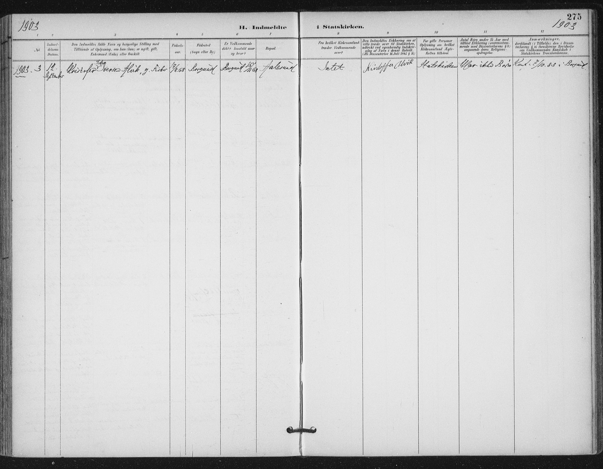 Ministerialprotokoller, klokkerbøker og fødselsregistre - Møre og Romsdal, SAT/A-1454/529/L0457: Parish register (official) no. 529A07, 1894-1903, p. 275