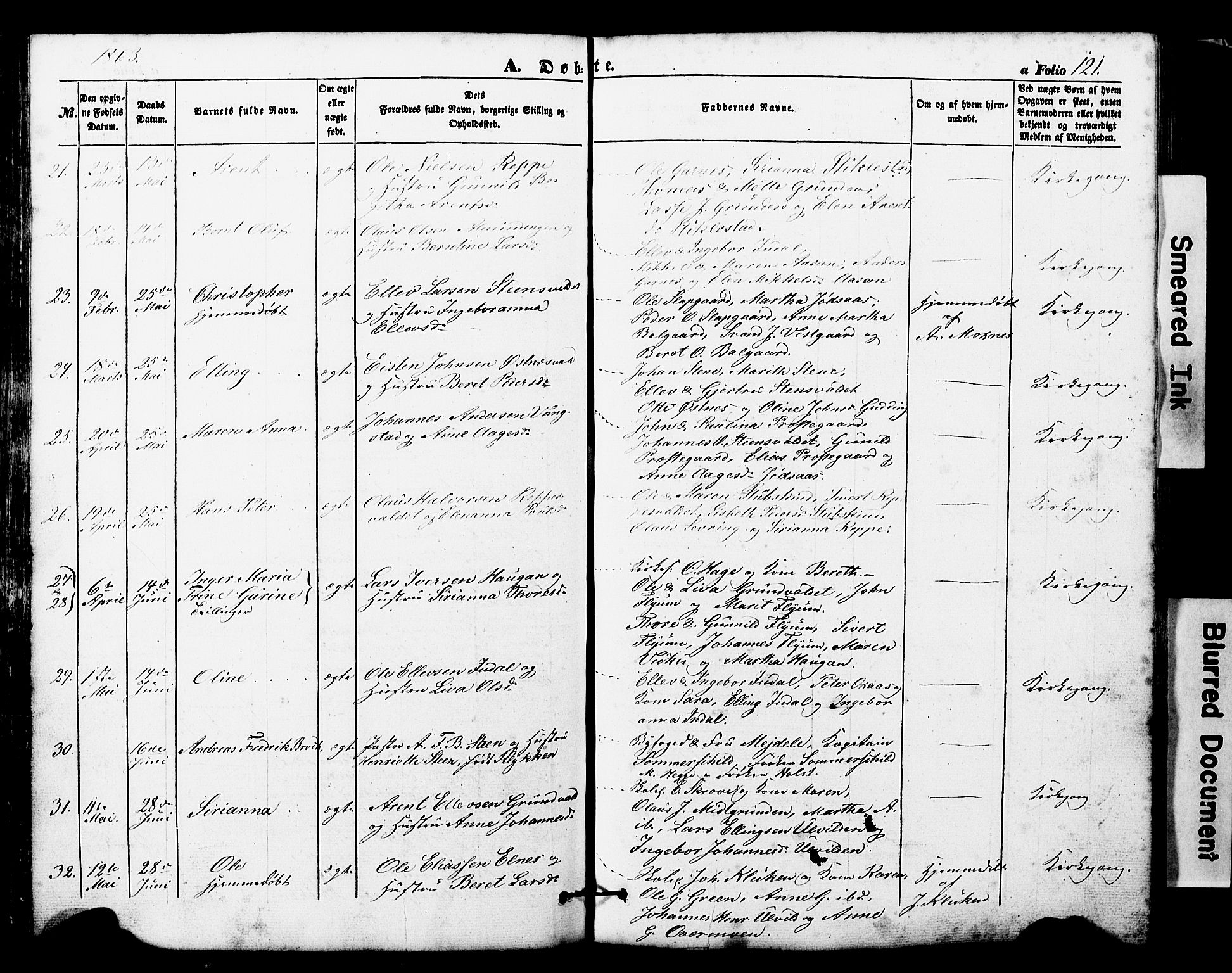 Ministerialprotokoller, klokkerbøker og fødselsregistre - Nord-Trøndelag, AV/SAT-A-1458/724/L0268: Parish register (copy) no. 724C04, 1846-1878, p. 121