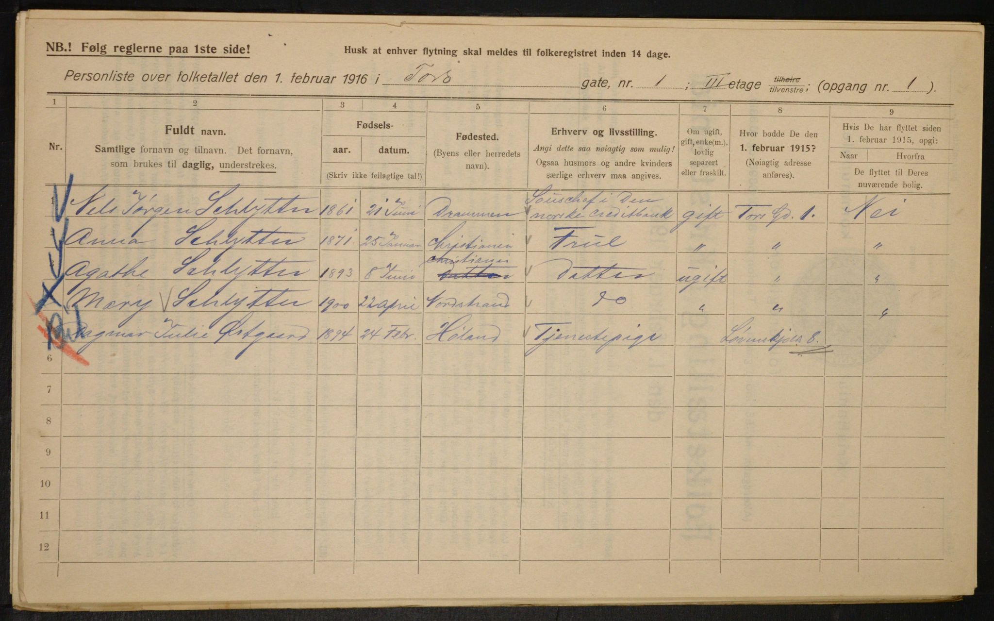 OBA, Municipal Census 1916 for Kristiania, 1916, p. 117523