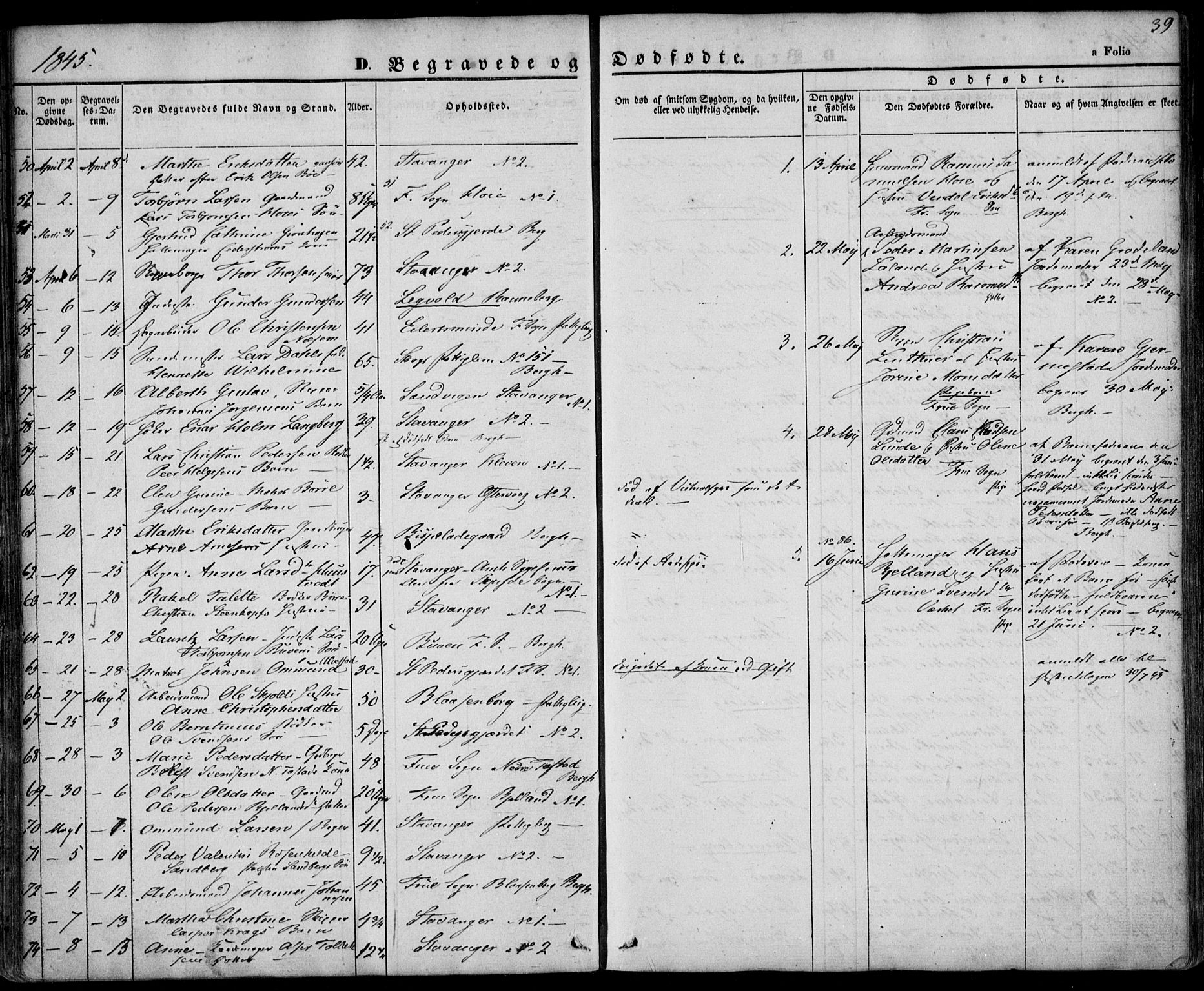 Domkirken sokneprestkontor, SAST/A-101812/001/30/30BA/L0014: Parish register (official) no. A 13, 1841-1851, p. 39
