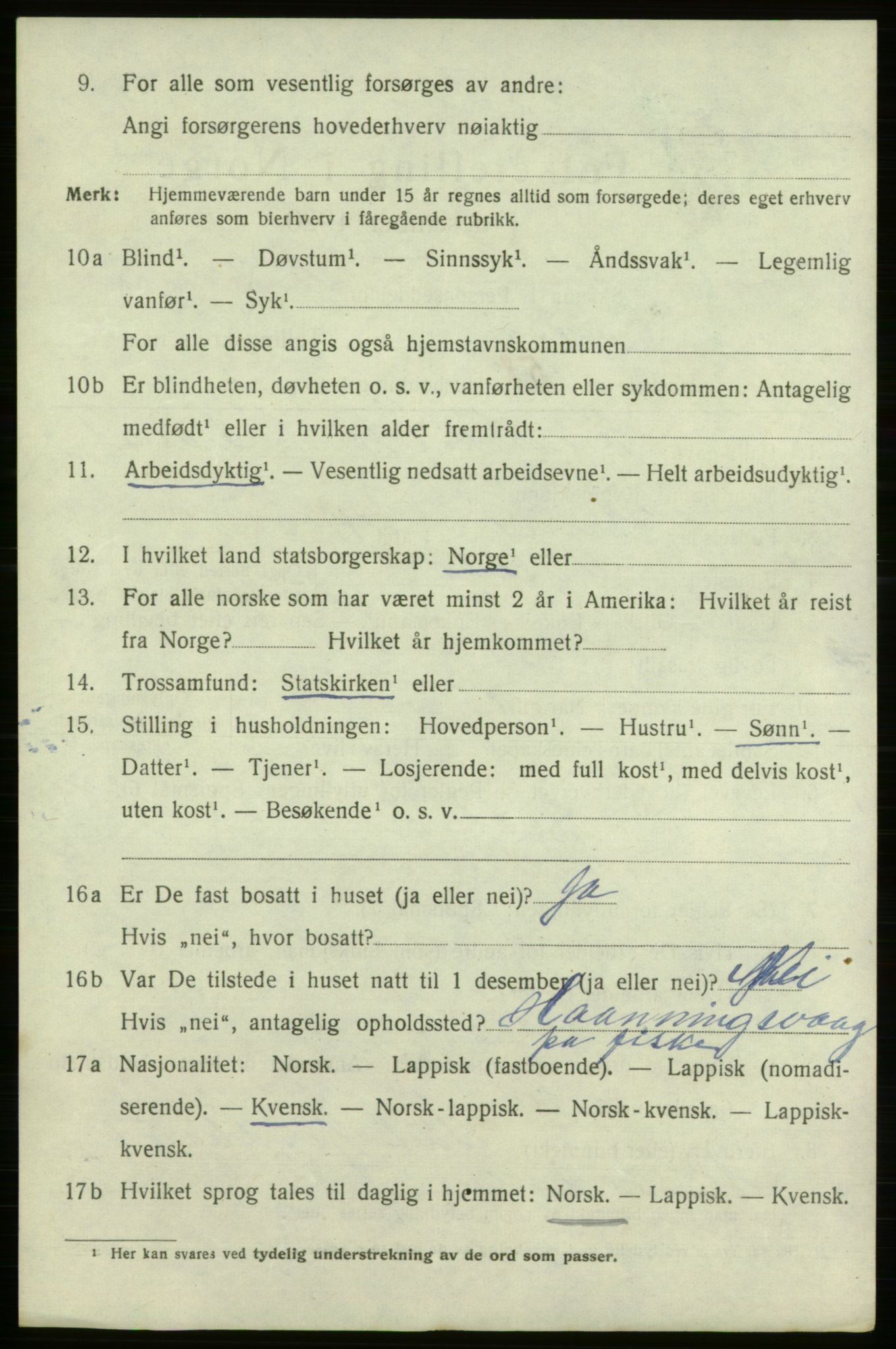 SATØ, 1920 census for Vadsø, 1920, p. 2180