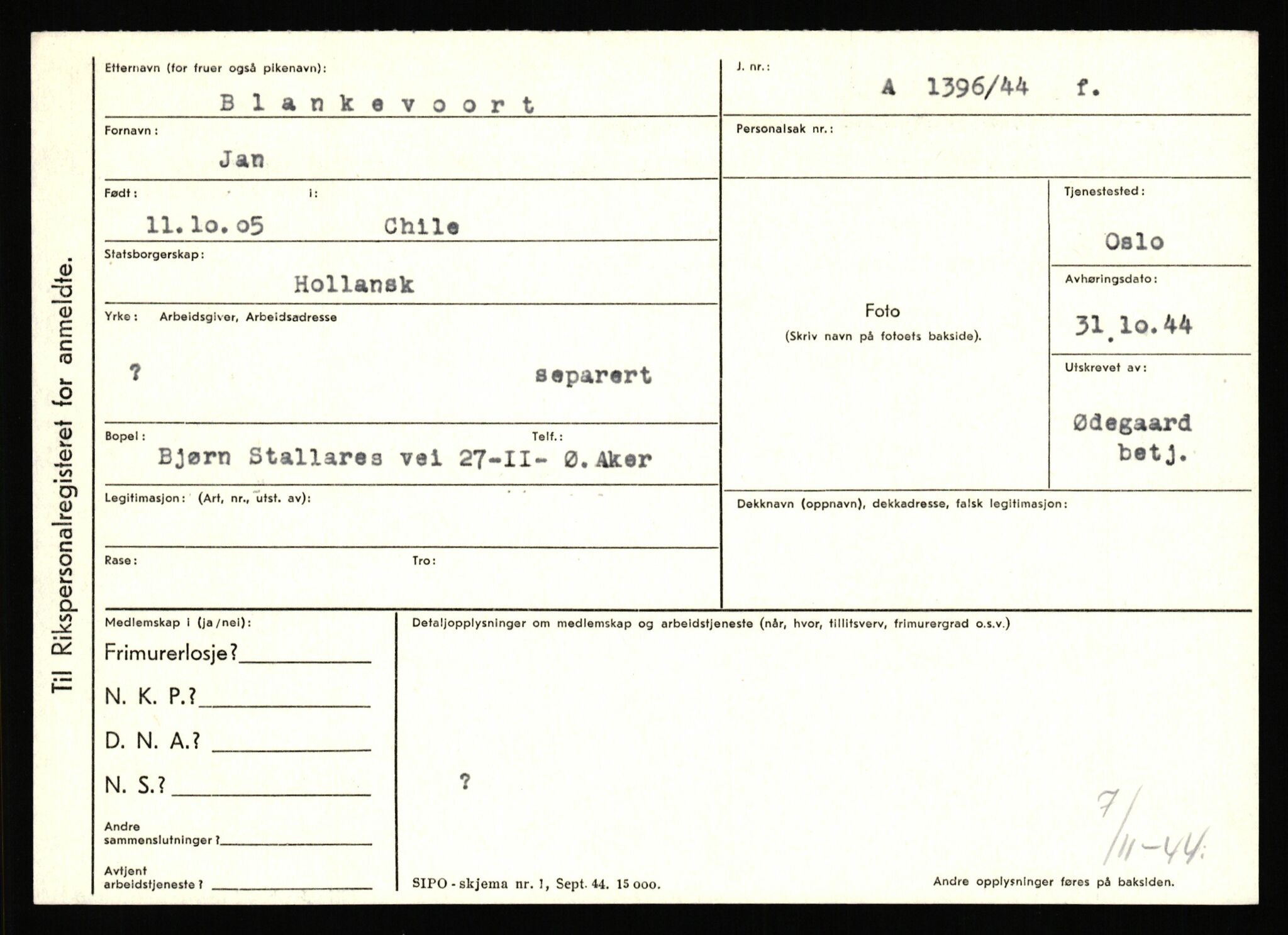 Statspolitiet - Hovedkontoret / Osloavdelingen, AV/RA-S-1329/C/Ca/L0002: Arneberg - Brand, 1943-1945, p. 4208