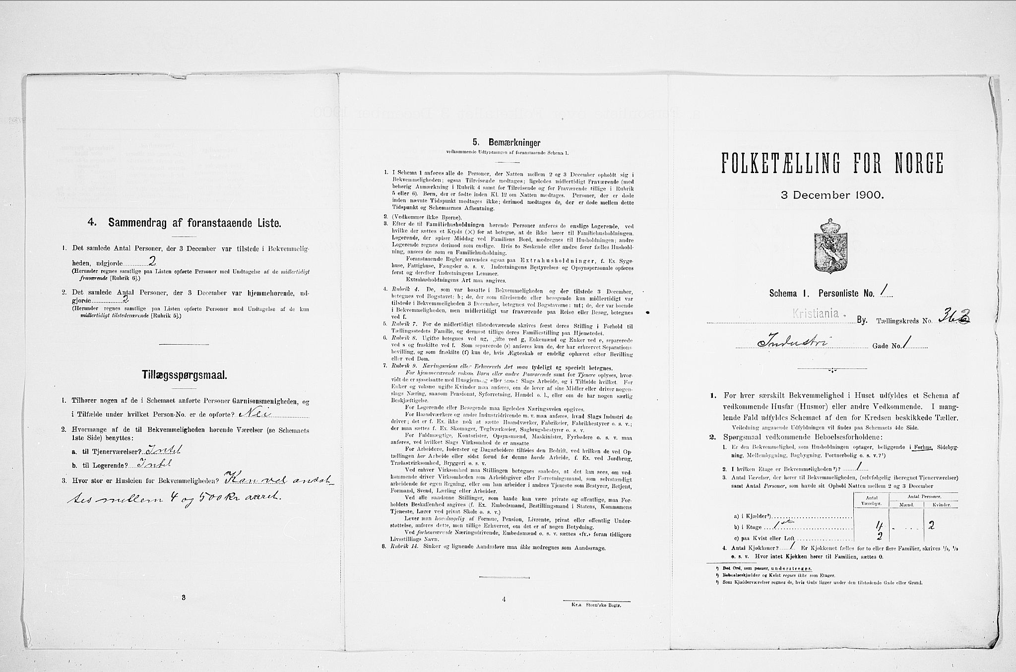 SAO, 1900 census for Kristiania, 1900, p. 40786