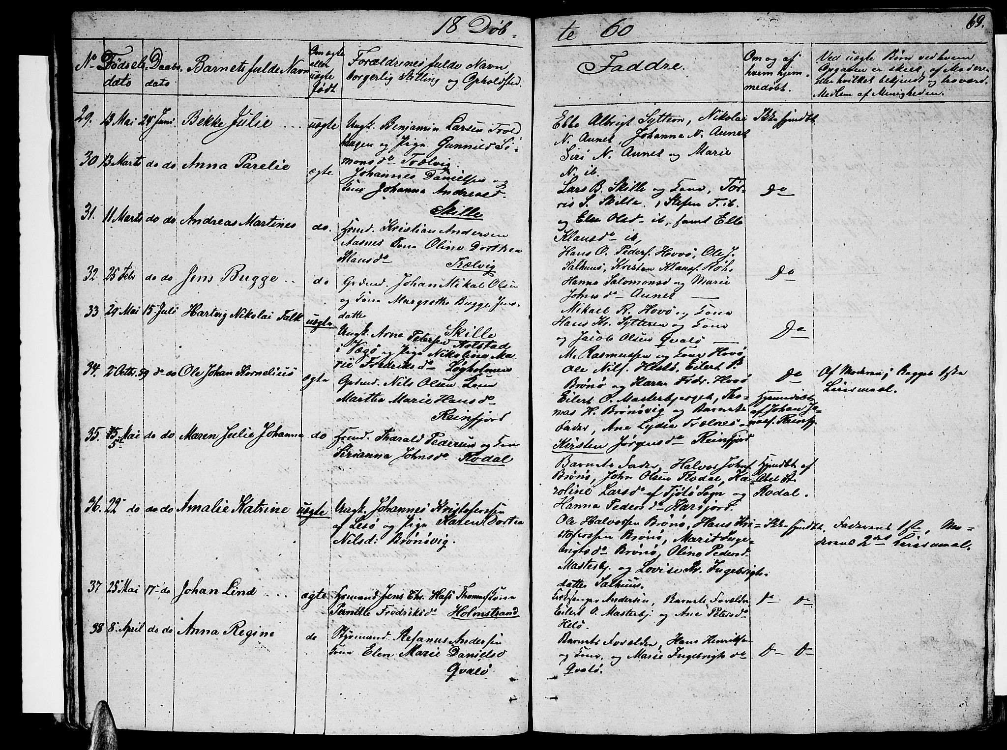 Ministerialprotokoller, klokkerbøker og fødselsregistre - Nordland, SAT/A-1459/813/L0211: Parish register (copy) no. 813C03, 1842-1863, p. 69