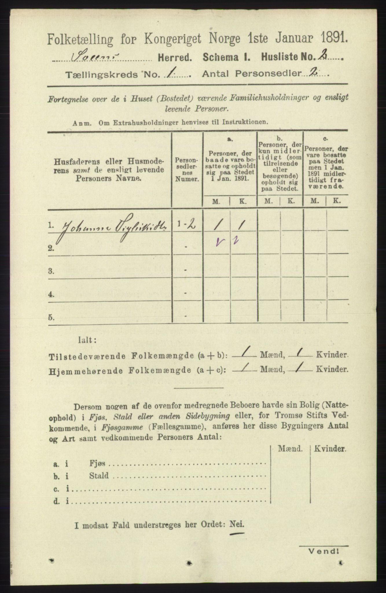 RA, 1891 census for 1216 Sveio, 1891, p. 33