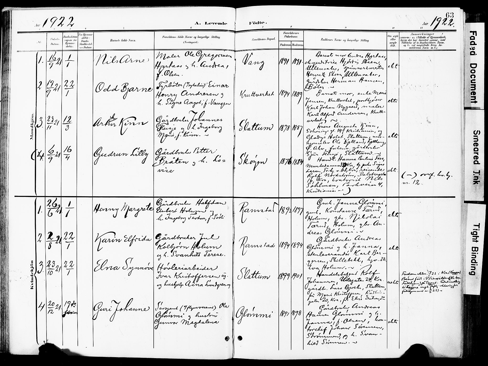 Nittedal prestekontor Kirkebøker, AV/SAO-A-10365a/F/Fa/L0008: Parish register (official) no. I 8, 1902-1926, p. 63