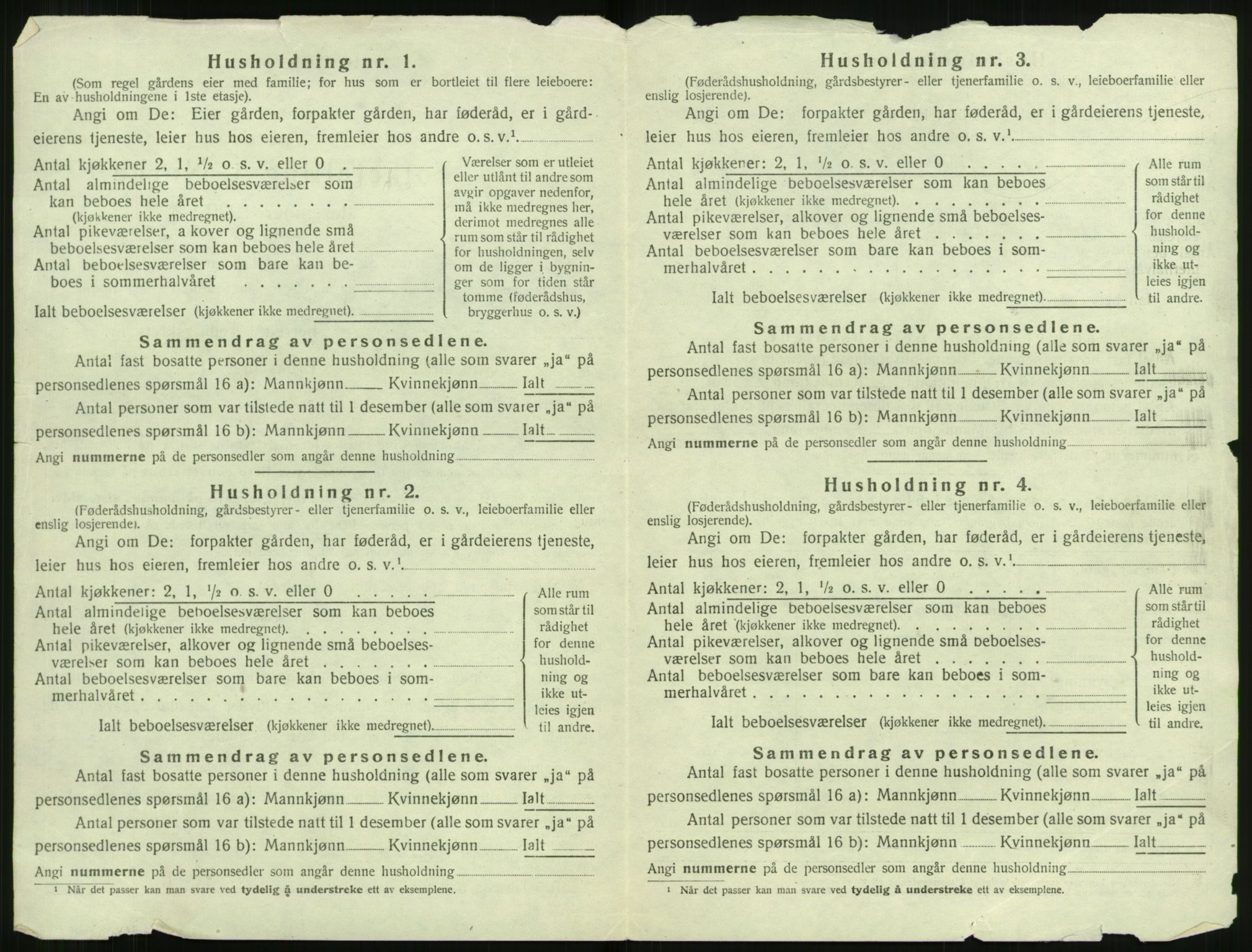 SAT, 1920 census for Sunnylven, 1920, p. 605