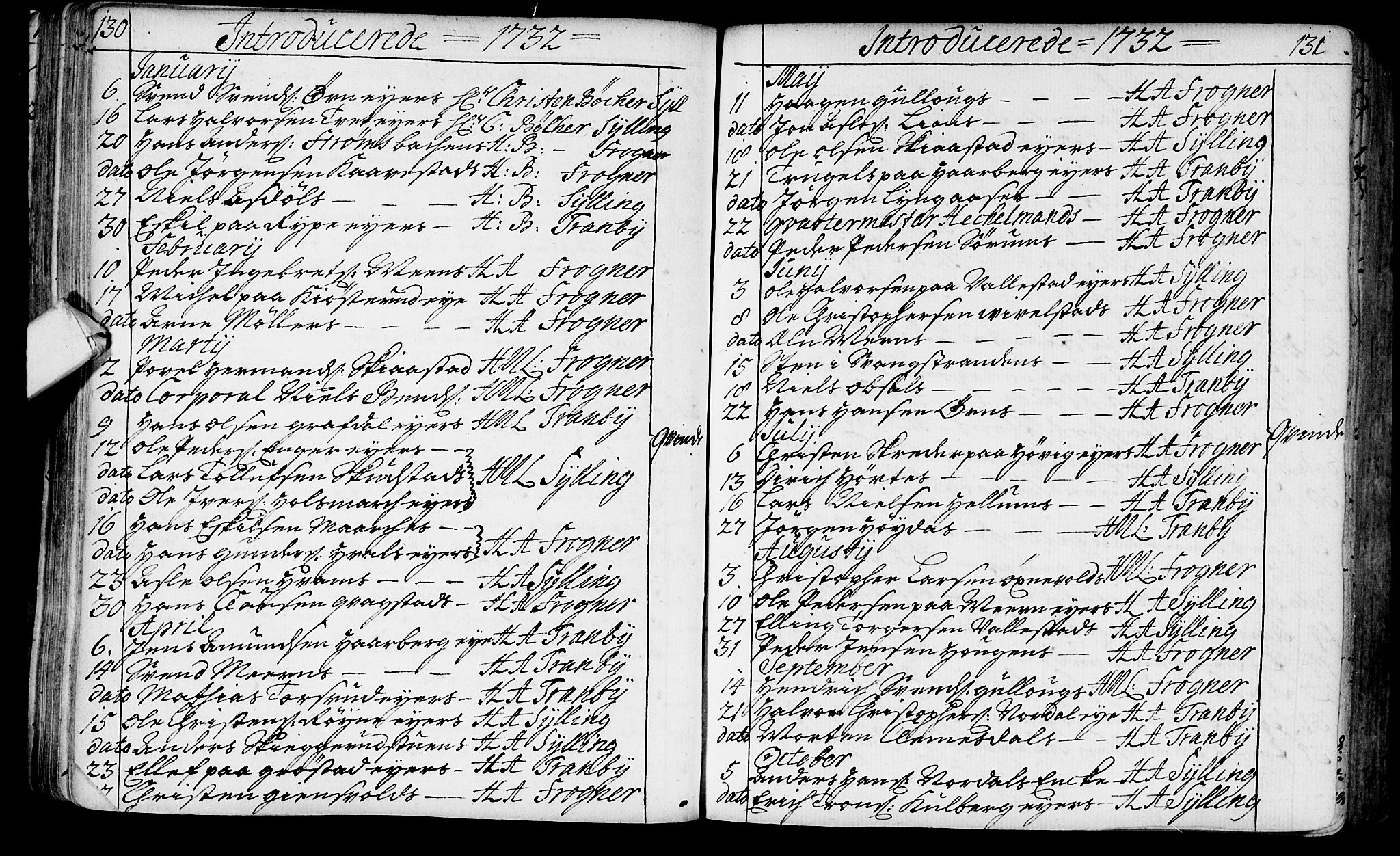 Lier kirkebøker, AV/SAKO-A-230/F/Fa/L0003: Parish register (official) no. I 3, 1727-1748, p. 130-131